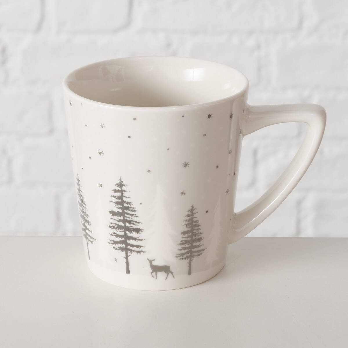 BOLTZE GRUPPE GmbH Becher Becher VANCOUVER mit winterlichem Muster, 300 ml, Keramik, mit winterlichem Muster