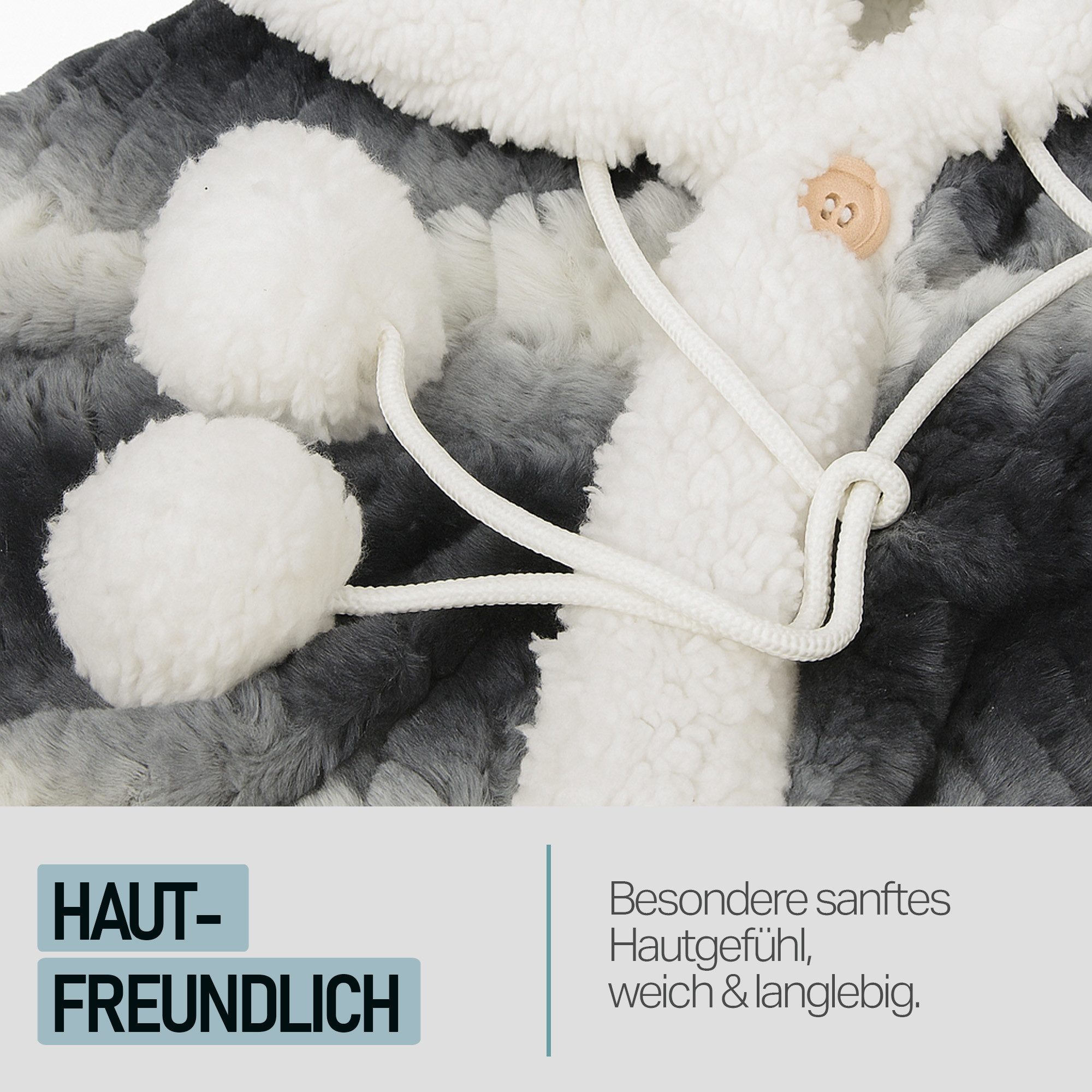 Wohndecke Flanelldecke Sherpaleece, Bestlivings, Kuscheldecke mit Kapuze 130 x 180 cm, TV-Decke, Flauschdecke