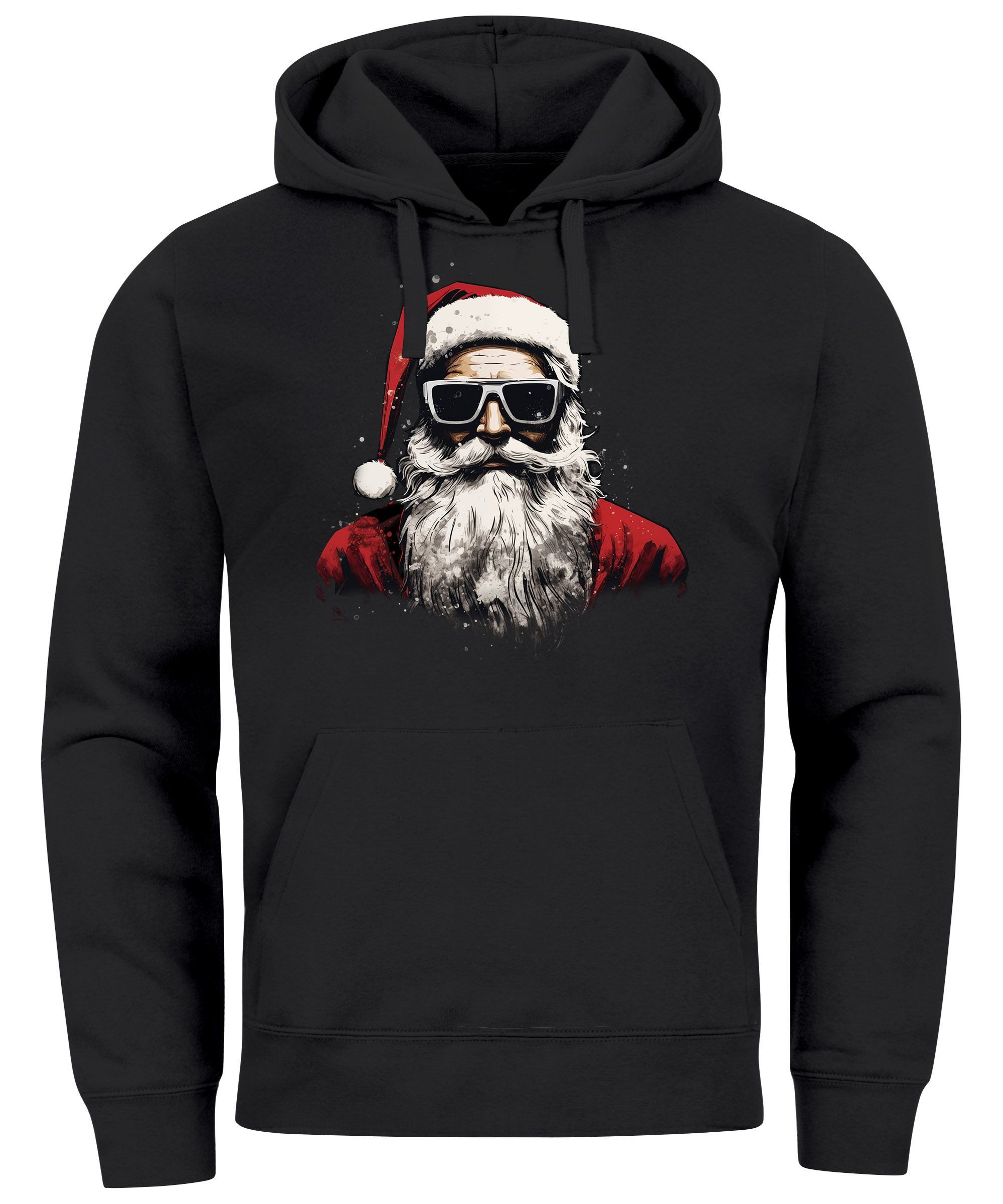 MoonWorks Hoodie Hoodie Herren Weihnachten Weihnachtsmann Motiv Santa Claus Cool Ugly