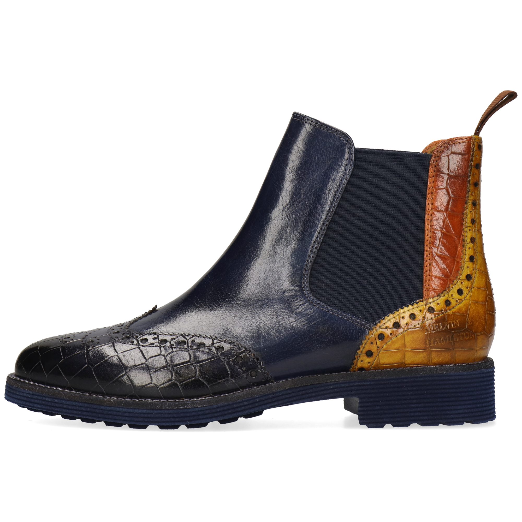 Melvin & Hamilton Selina 6 Leder-Chelsea Boots für Damen Stiefelette Flache Absätze, Echtes Leder, Vegetabile Gerbung