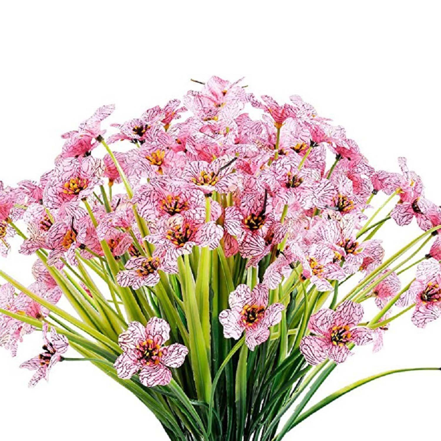 Kunstblumenstrauß Kunststoffblumen, Kunstpflanzen für Dekoration, MAGICSHE Rosa