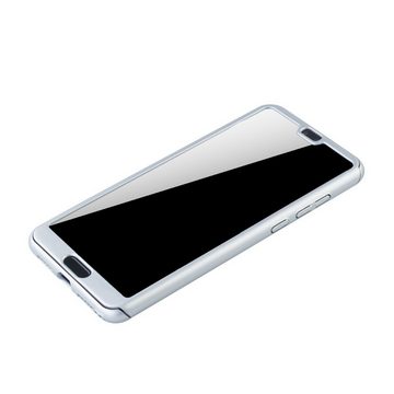 König Design Handyhülle Huawei P20, Huawei P20 Handyhülle 360 Grad Schutz Full Cover Silber