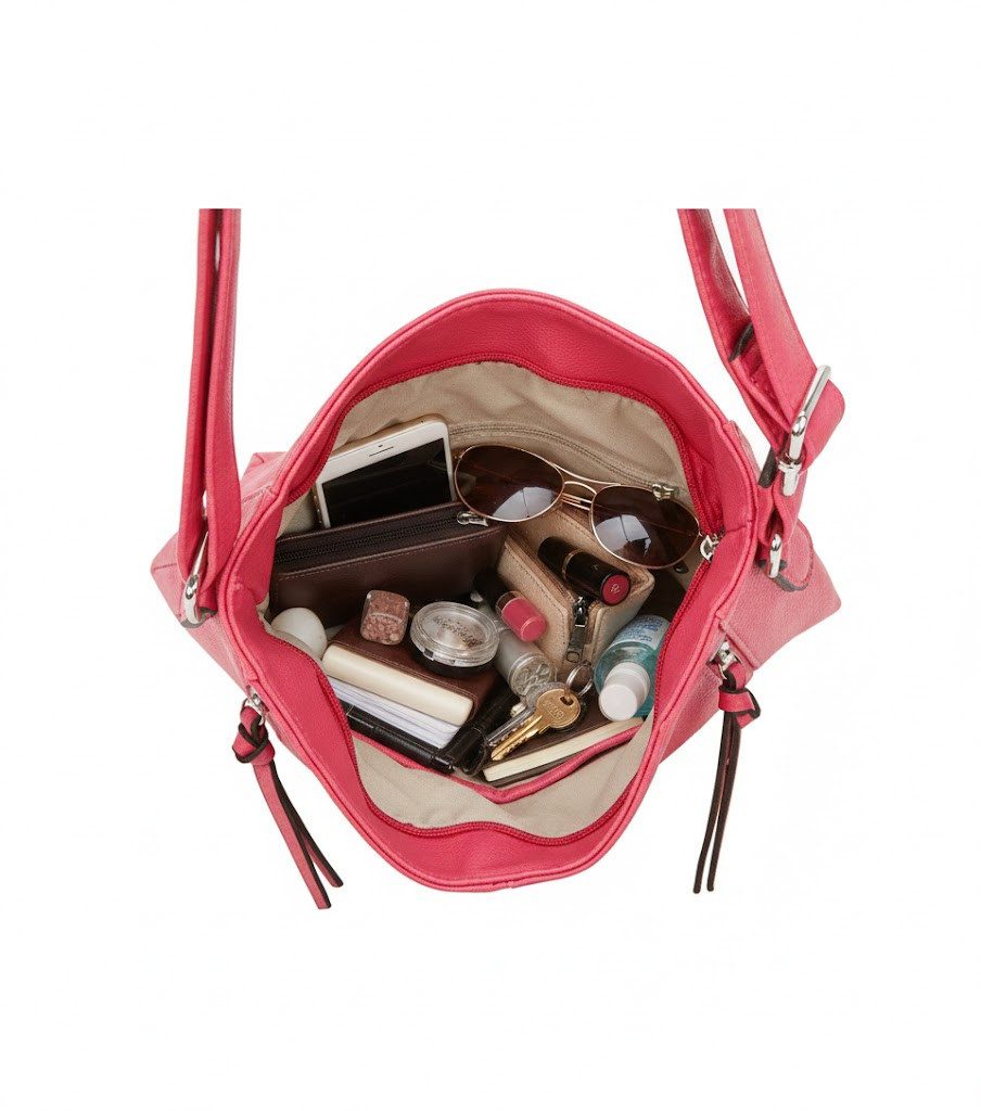 ITALYSHOP24 Schultertasche DAMEN TASCHE SHOPPER HOBO Brust BAG Cross Body Umhängetasche Freizeit, leichte schmale Bag für Schule Shopping Reise Urlaub Ausgehen Freizeit