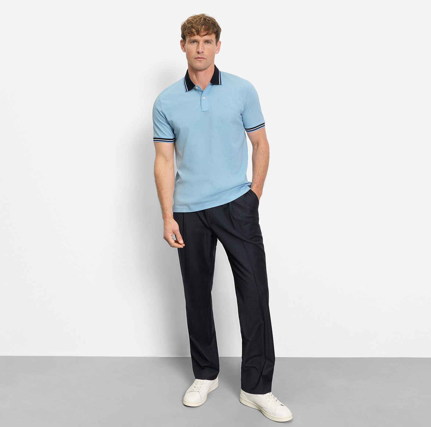 OLYMP Poloshirt Casual farbliche Kontrast-Details – Bild 4 von 5