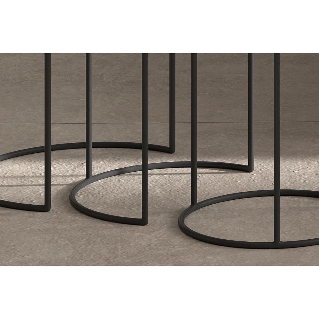 ROUSSEAU Beistelltisch 3-tlg. Beistelltisch-Set Tiziano Metall Mehrfarbig (3-St)