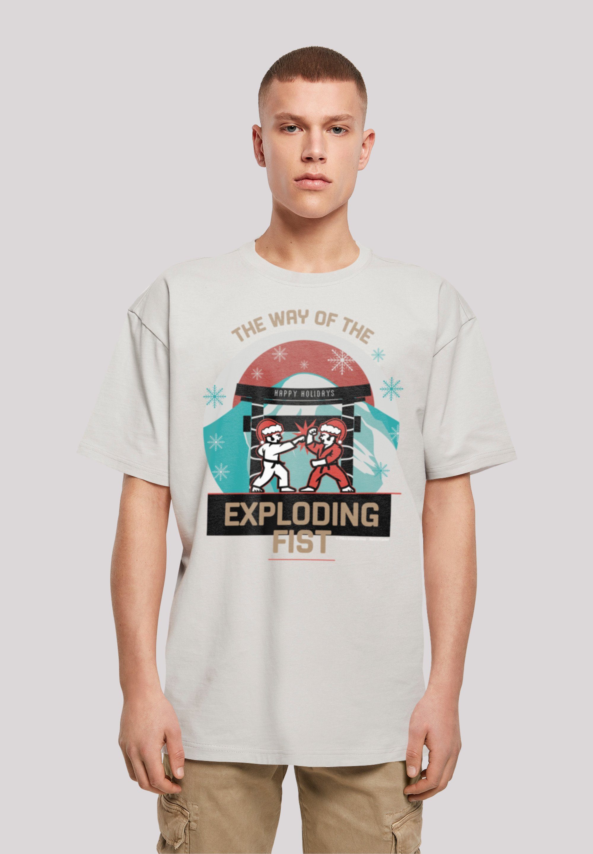 F4NT4STIC T-Shirt Retro Gaming Way of the Exploding Fist Christmas Design Print lightasphalt