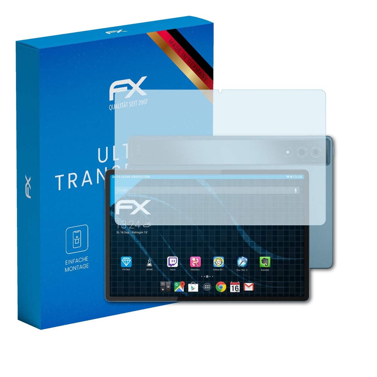 atFoliX Schutzfolie Displayschutz für Lenovo Yoga Tab Plus, (2 Folien), Ultraklar und hartbeschichtet