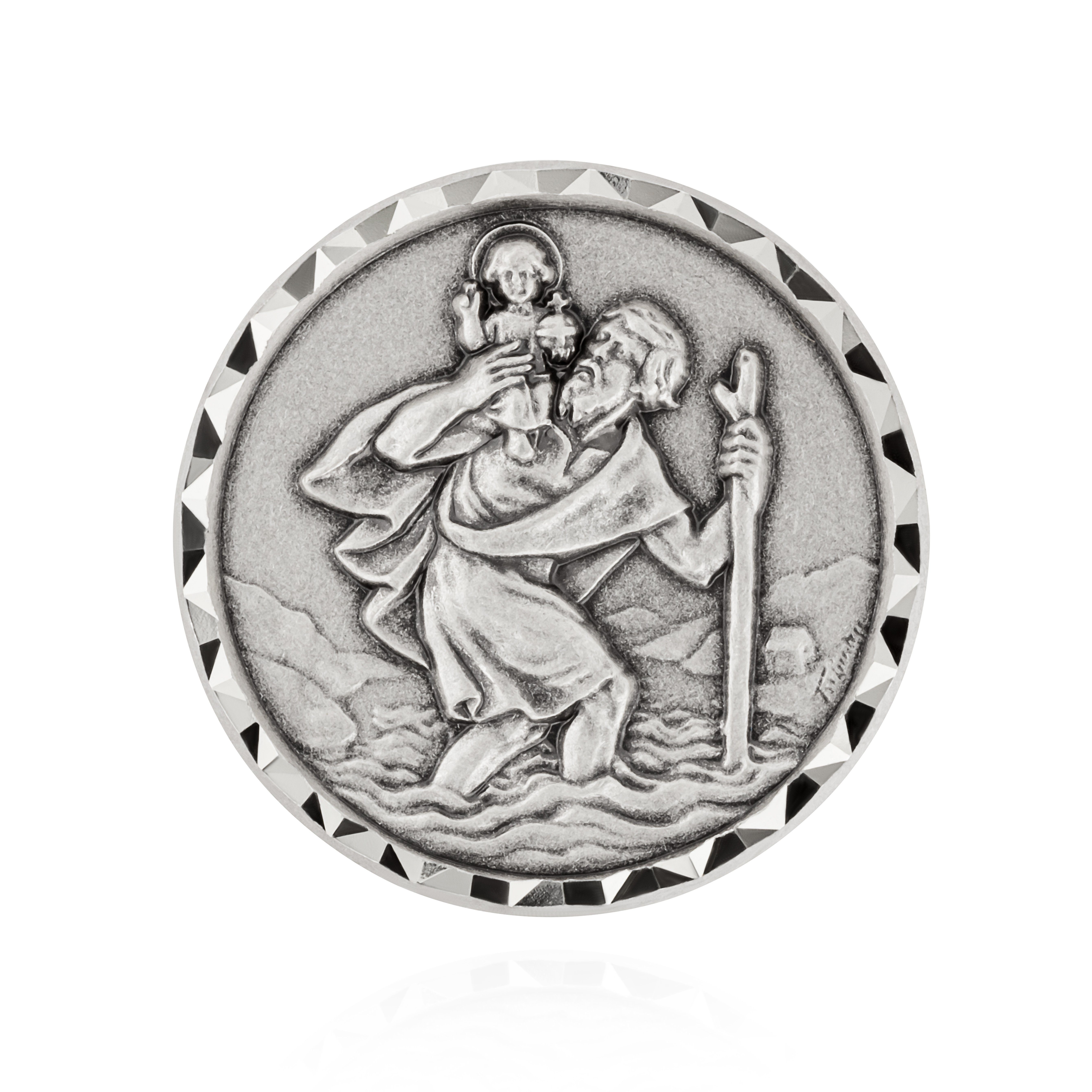 NKlaus Aufkleber Schutzpatron der Fahrer 3cm Autoplakette Rand diam, Magnetisch oder Selbstklebend