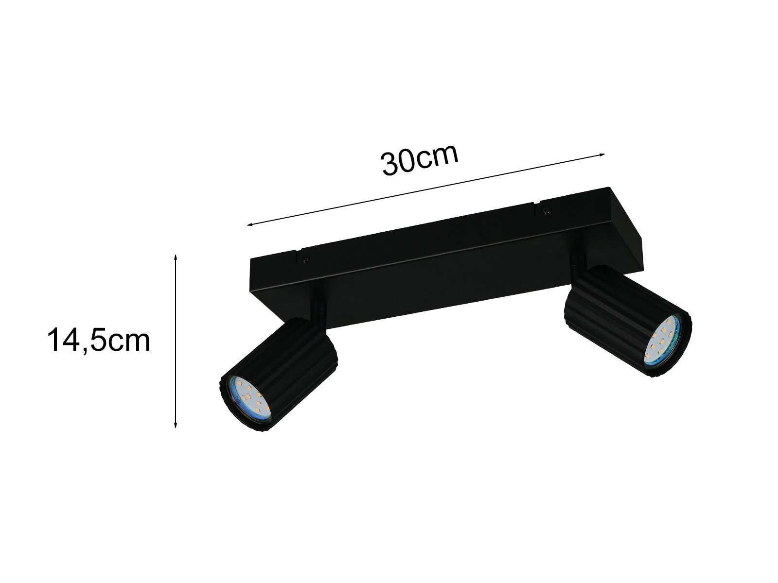 TRIO Leuchten LED Deckenstrahler, Dimmfunktion, LED wechselbar, Warmweiß, Innen Strahler mit 2 schwenkbaren Spots aus Metall, Breite 30cm