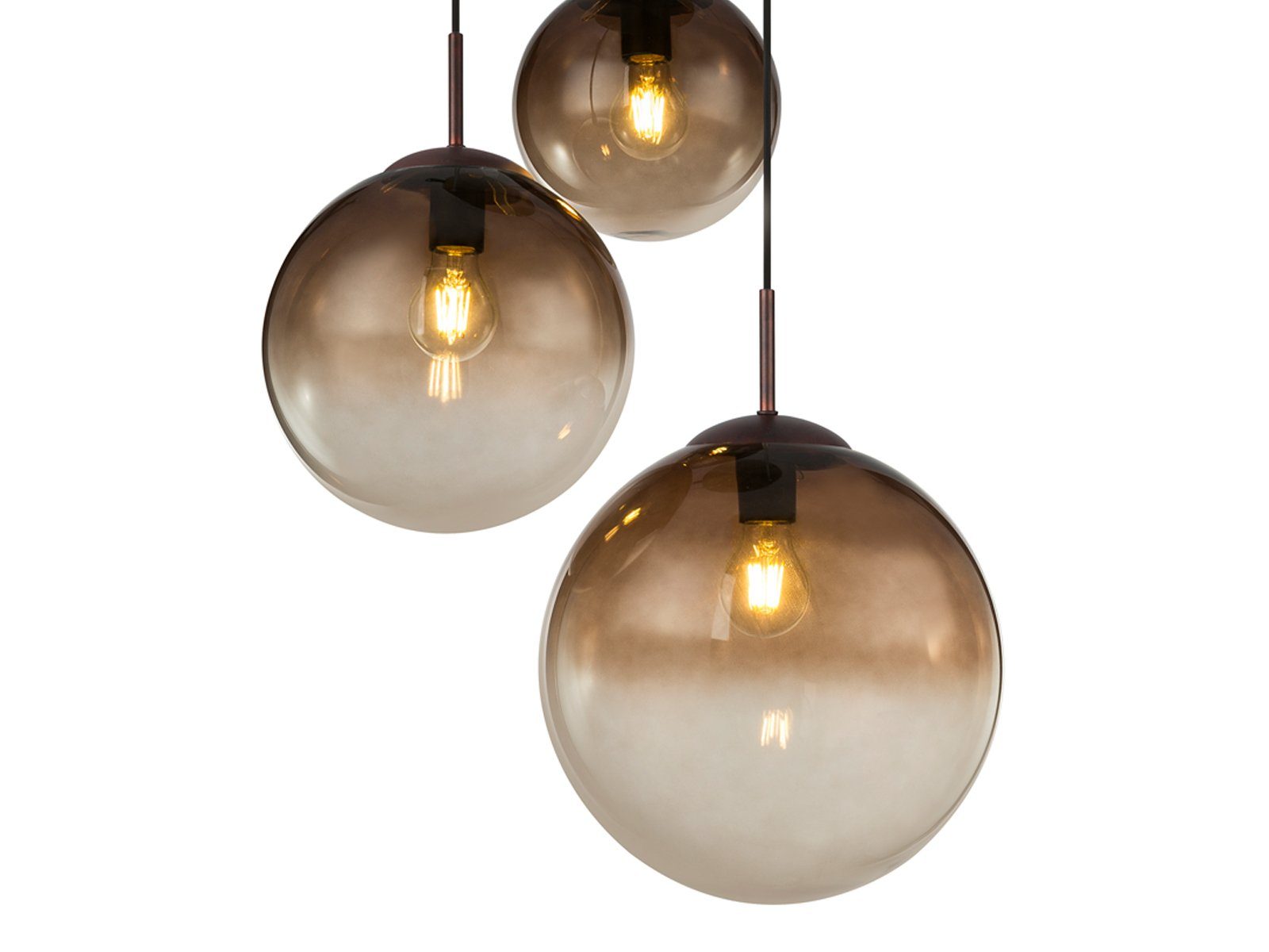 GLOBO LIGHTING LED Pendelleuchte, LED wechselbar, warmweiß, mehrere Glas-kugeln modern Designerlampe mehrflammig Treppenhaus Ø51cm