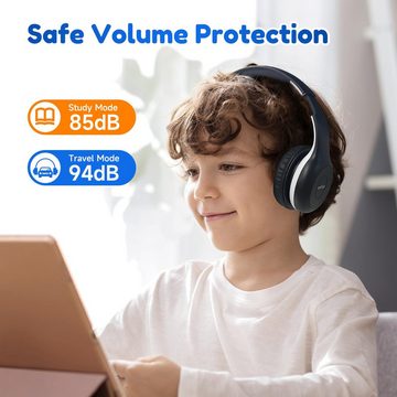 Earfun Schnellladetechnologie Kinder-Kopfhörer (Komfort wird durch den verstellbaren Kopfbügel, das faltbare Design und die leichten, atmungsaktiven Materialien gewährleistet., mit High-Definition-Audioqualität und sichere Lautstärke von 85/94 dB)