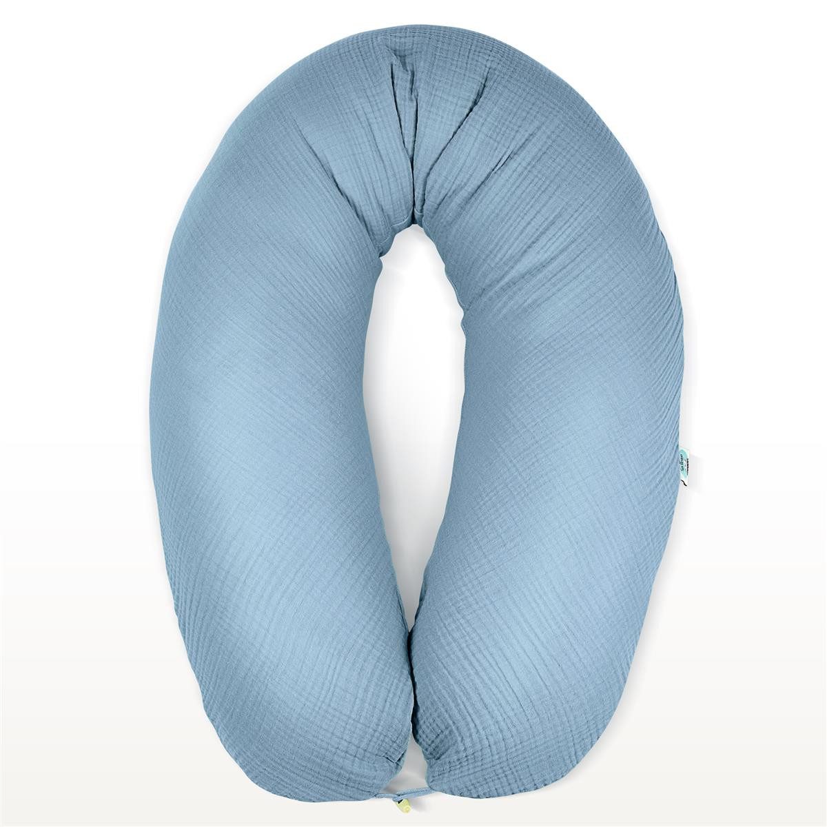 SEI Design Seitenschläferkissen XXL Babynest - Baby Erstausstattung Neugeborene, Schwangerschaftskissen 190x30 cm, Schwangerschaftskissen mit Bezug, Musselin Bezug 100% BIO Baumwolle, 100% Vegan