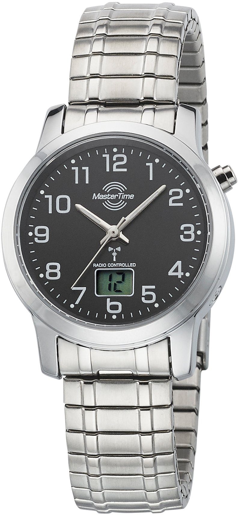 MASTER TIME Funkuhr Basic MTLA-10309-22M, Armbanduhr, Quarzuhr, Damenuhr, Datum, Flexband, Zugband