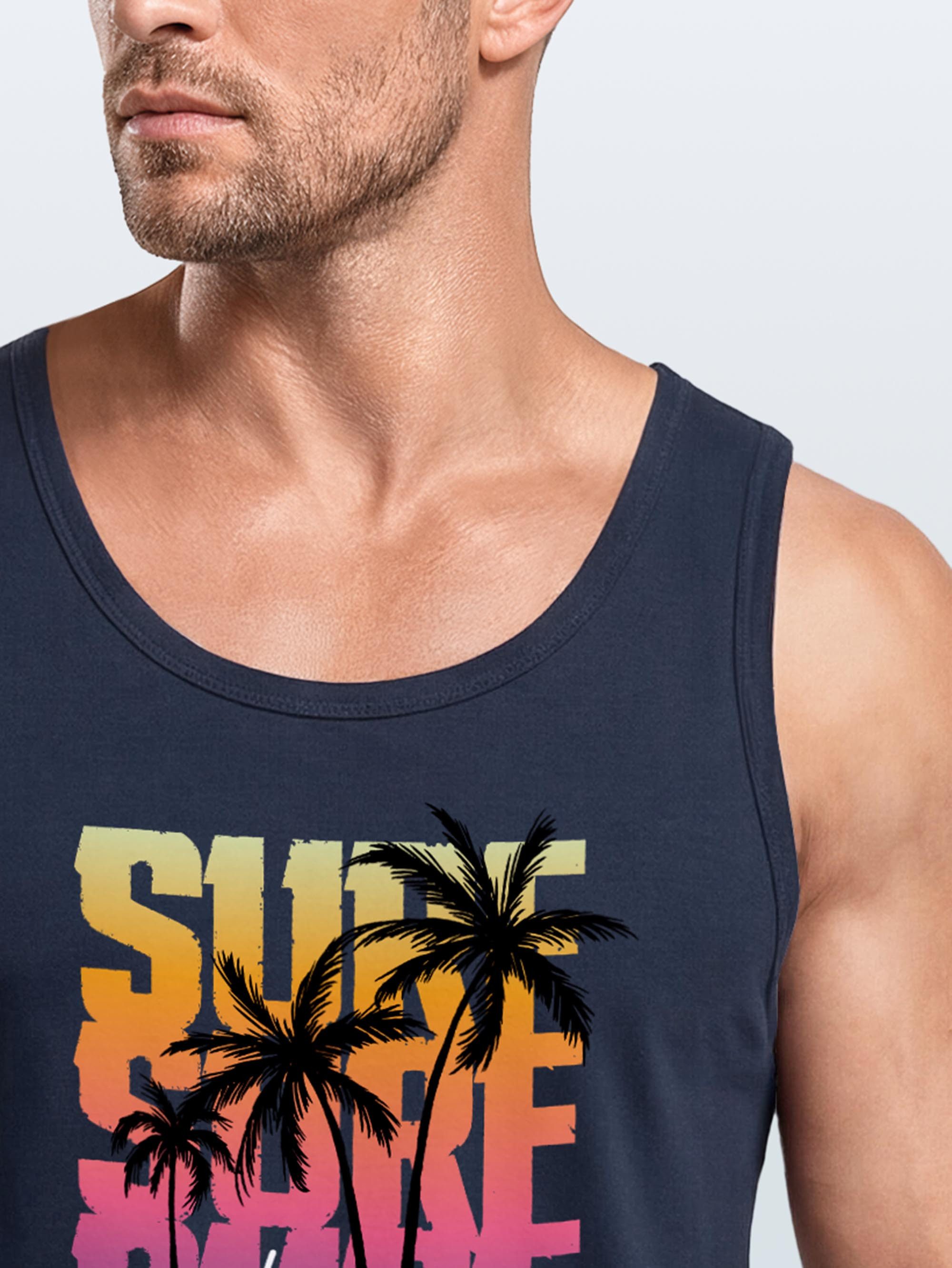 Neverless Tanktop Herren Tank-Top Sommer Surf California Palmen Muskelshirt Muscle mit Print