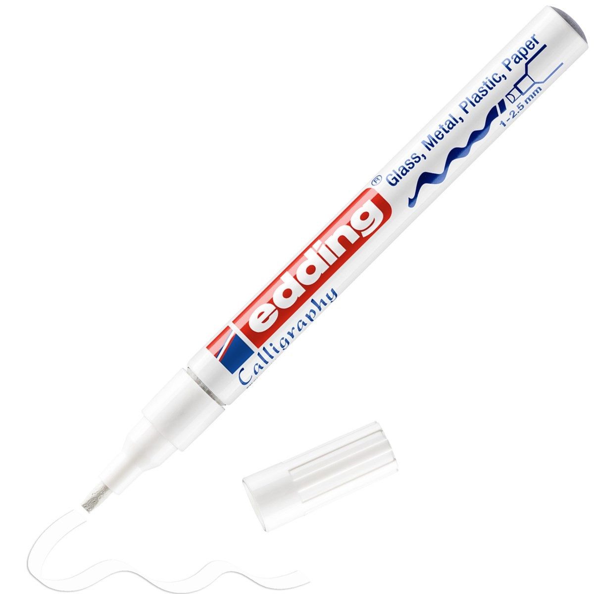 edding Lackmarker Glanzlack-Marker 753 creative Schreibfarbe Weiß 1-2,5 mm, Kalligrafie Spitze