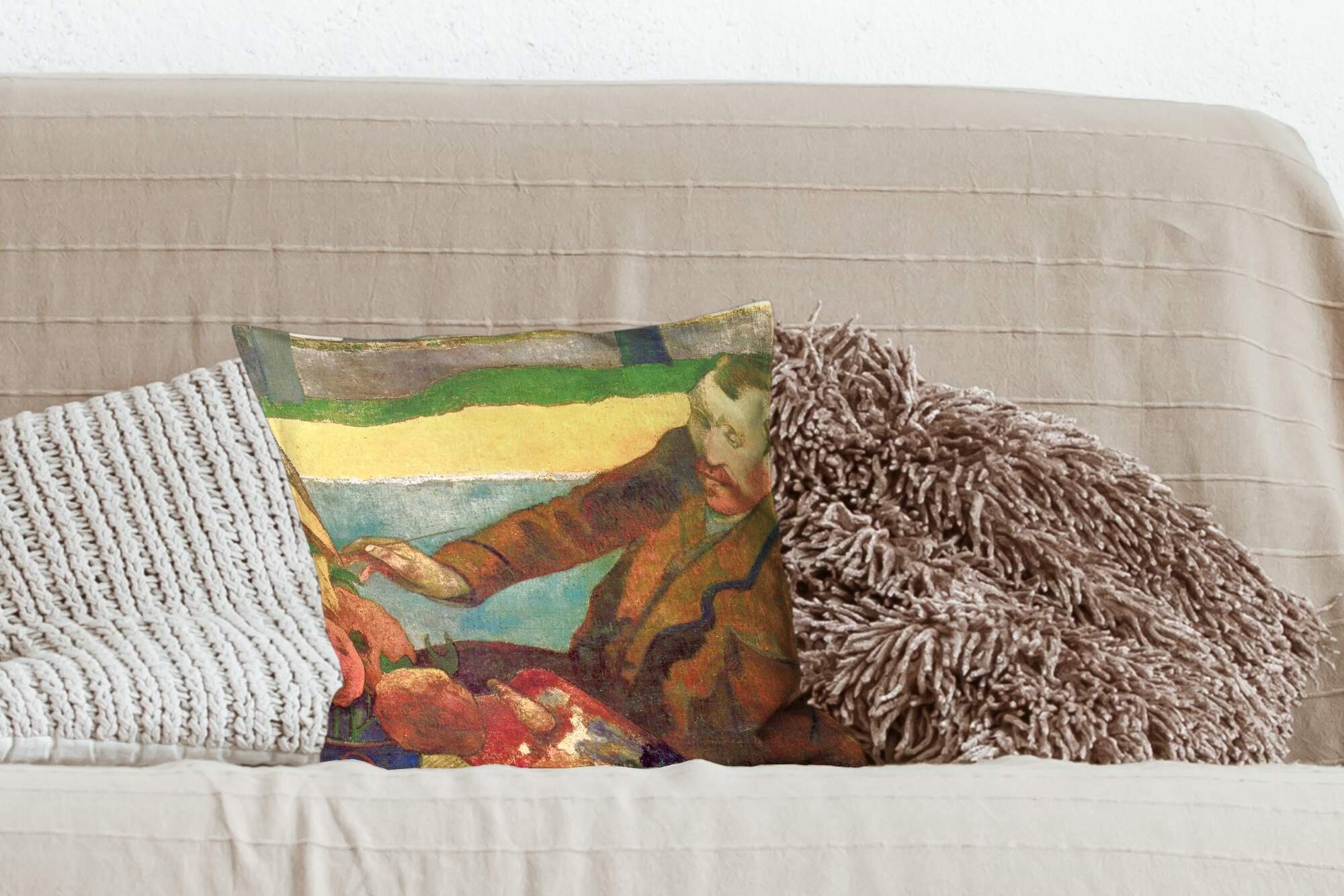 Füllung Dekokissen - für Der Wohzimmer, mit Schlafzimmer, Vincent van Deko, Sonnenblumenmaler MuchoWow Gogh, Zierkissen Sofakissen
