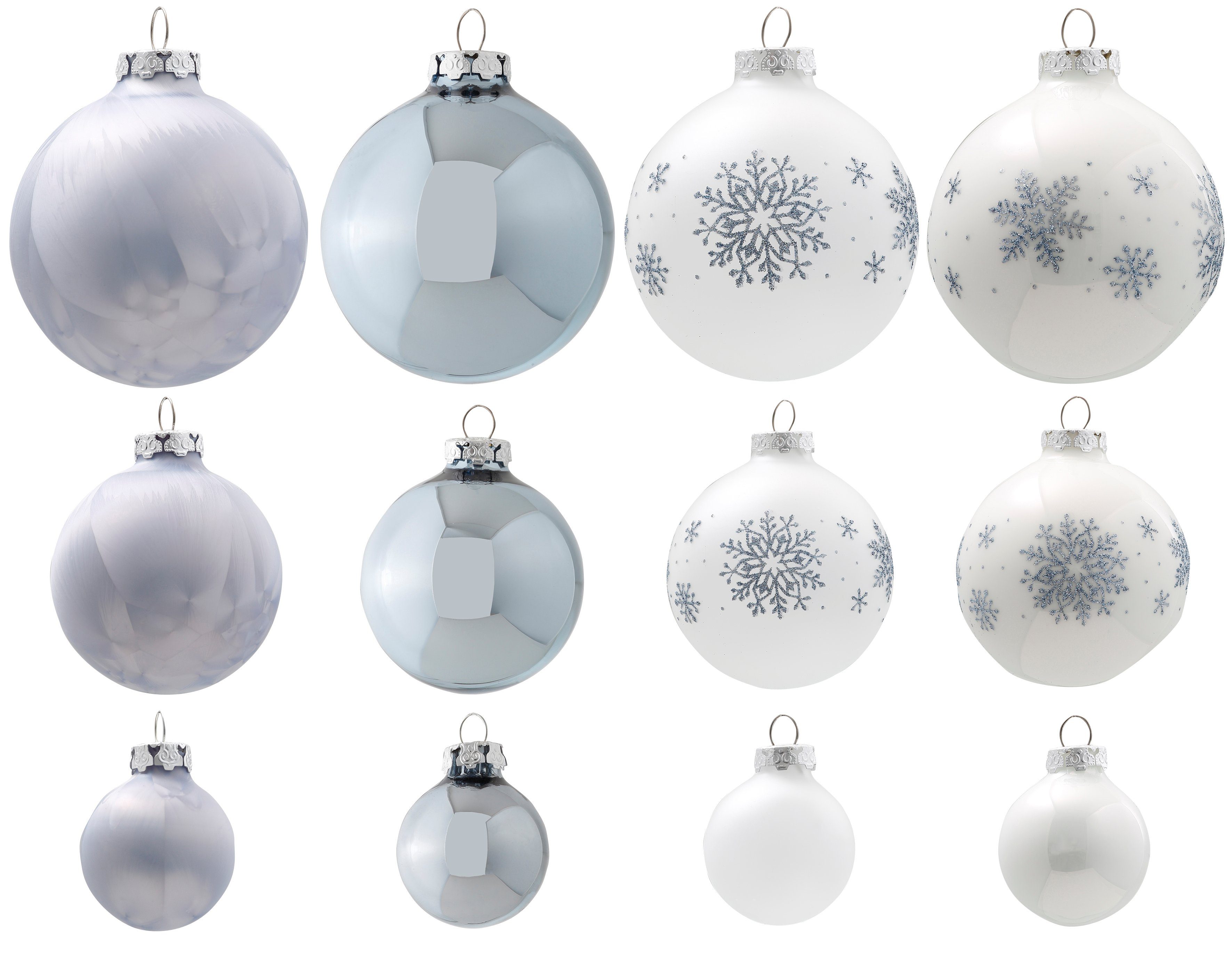 Thüringer Glasdesign Weihnachtsbaumkugel Eiszauber, Weihnachtsdeko