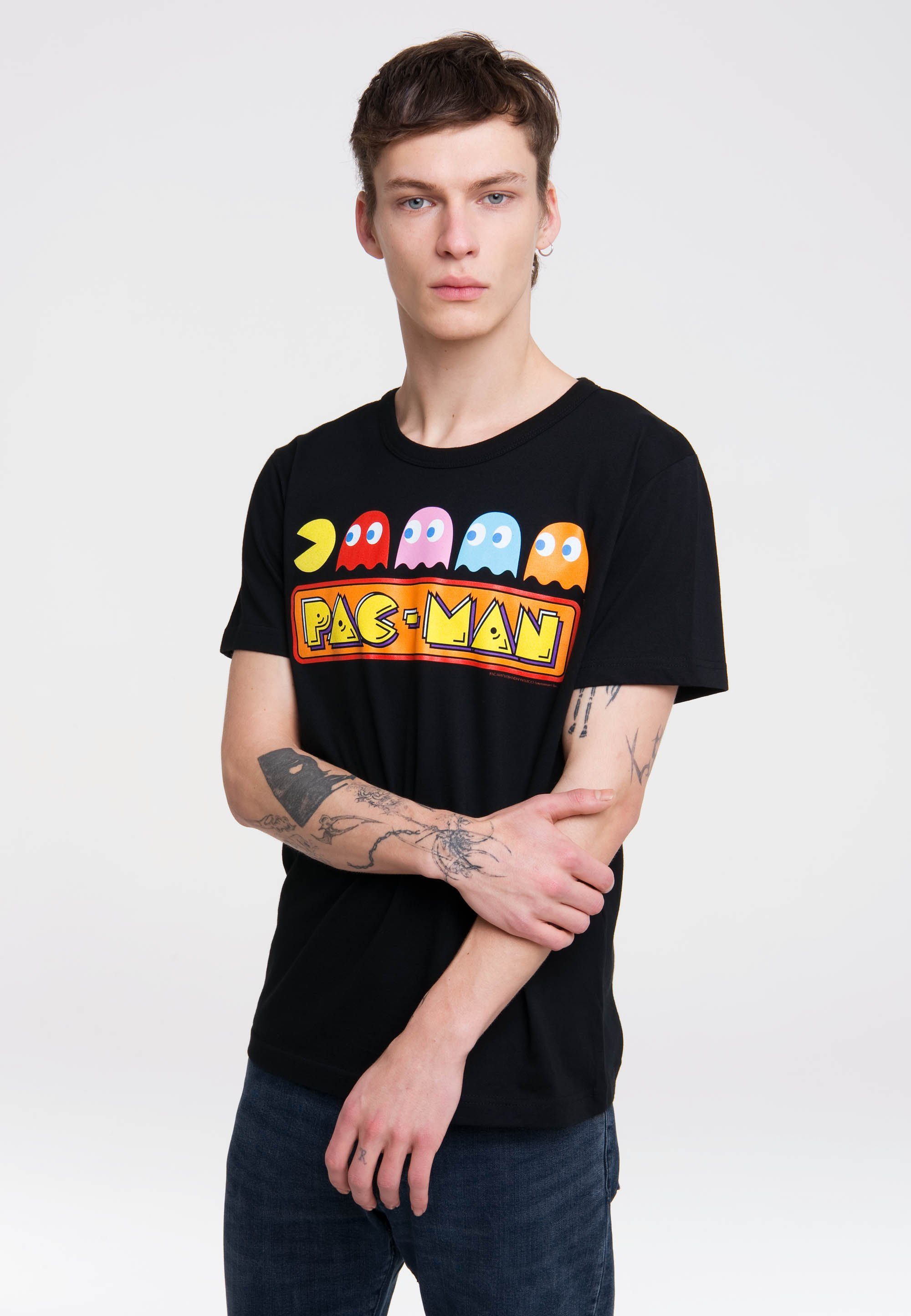 LOGOSHIRT T-Shirt Pac-Man - Chase Pac-Man-Print mit
