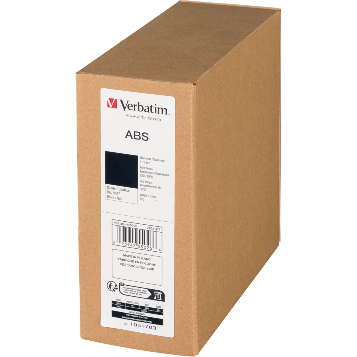 Verbatim Filament 3D Printer Filament ABS 1,75 mm 1 kg