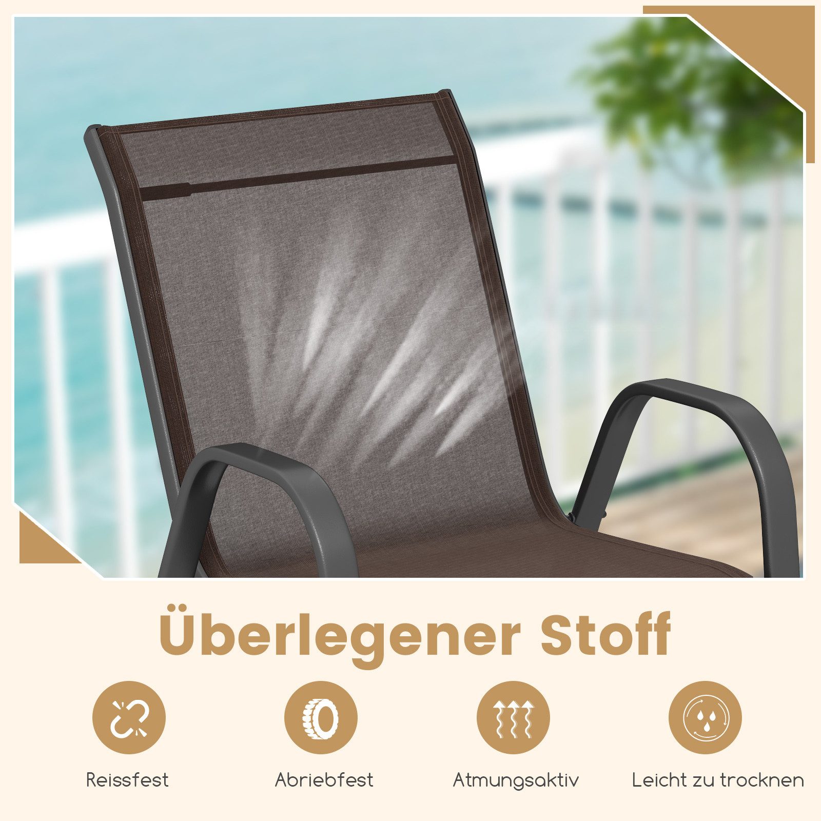 COSTWAY Gartenstuhl (2 St), Stapelstühle, aus günstig online kaufen