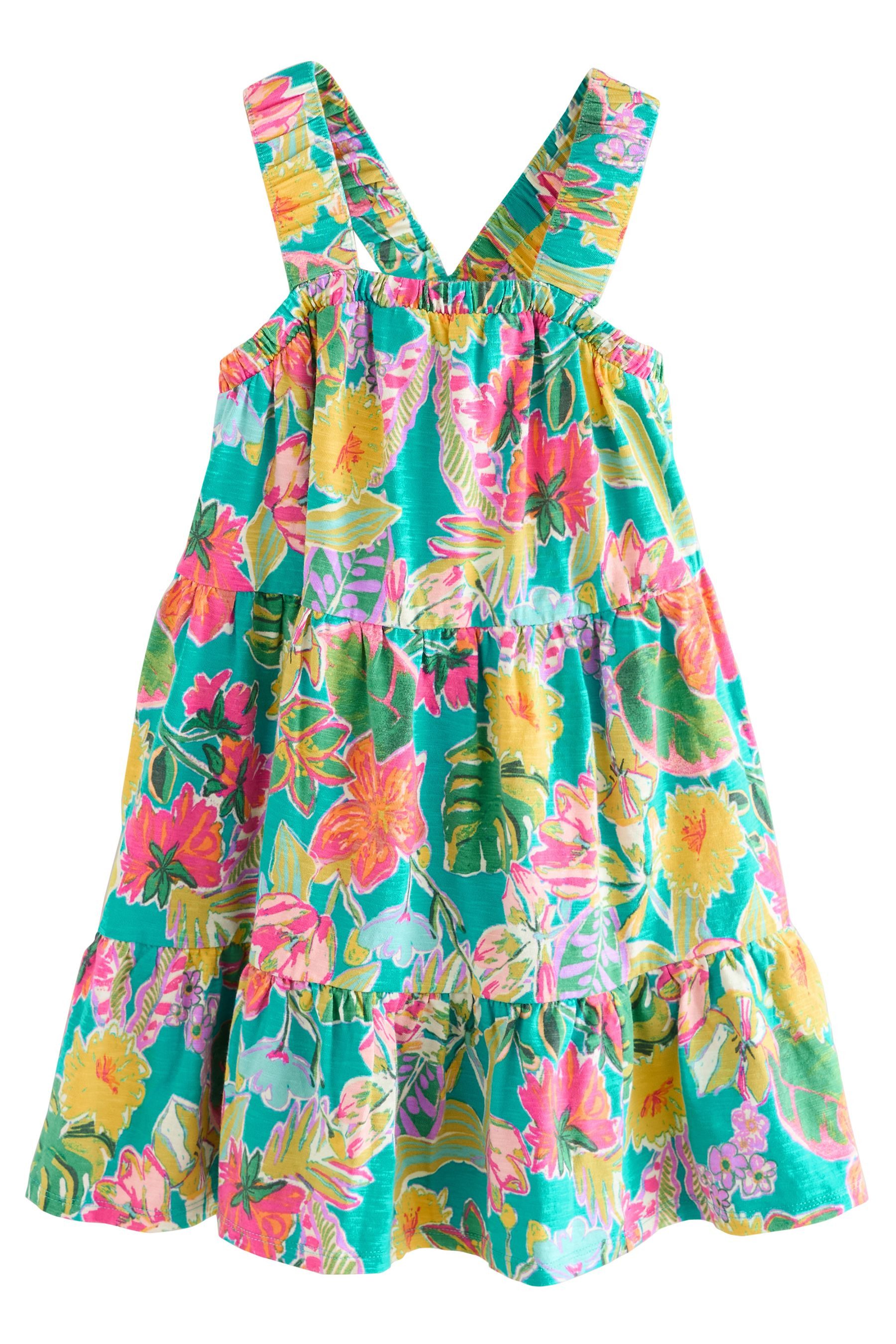 Next Jerseykleid Gerafftes Träger-Sonnenkleid aus 100 % günstig online kaufen