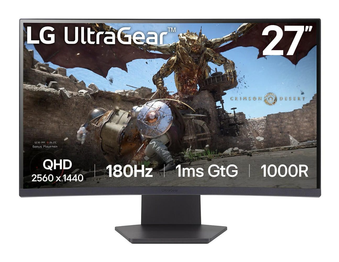 LG 27GS60QC-B LED-Monitor (2560 x 1440, 1 ms Reaktionszeit, 180 Hz, IPS Panel)