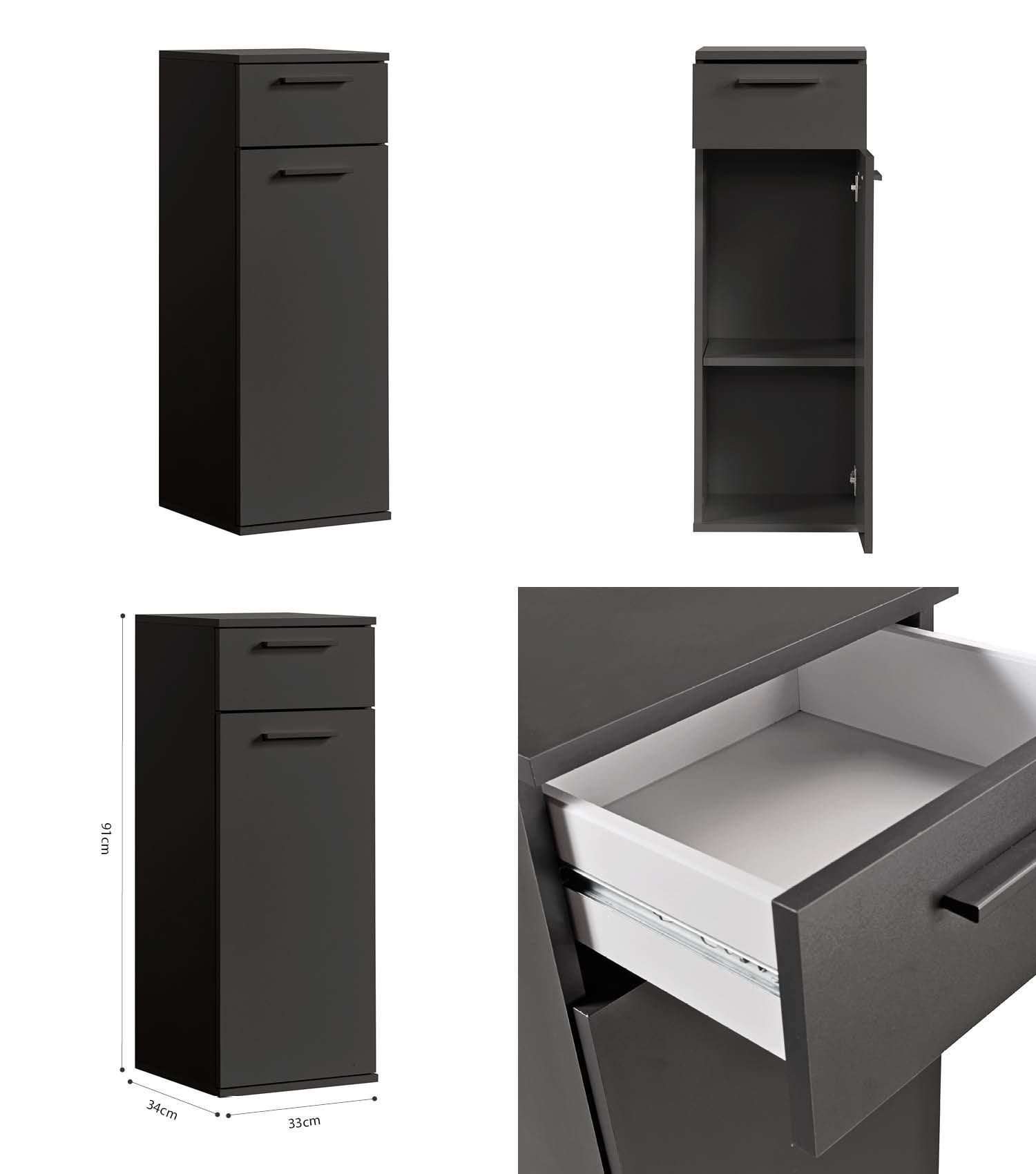 mokebo Badmöbel-Set Der Steuermann Waschbeckenunterschrank Badezimmerschrank Badschrank, (2-teilig), Made in Germany, Bad Waschbeckenschrank Badezimmermöbel Ant – Bild 5 von 5