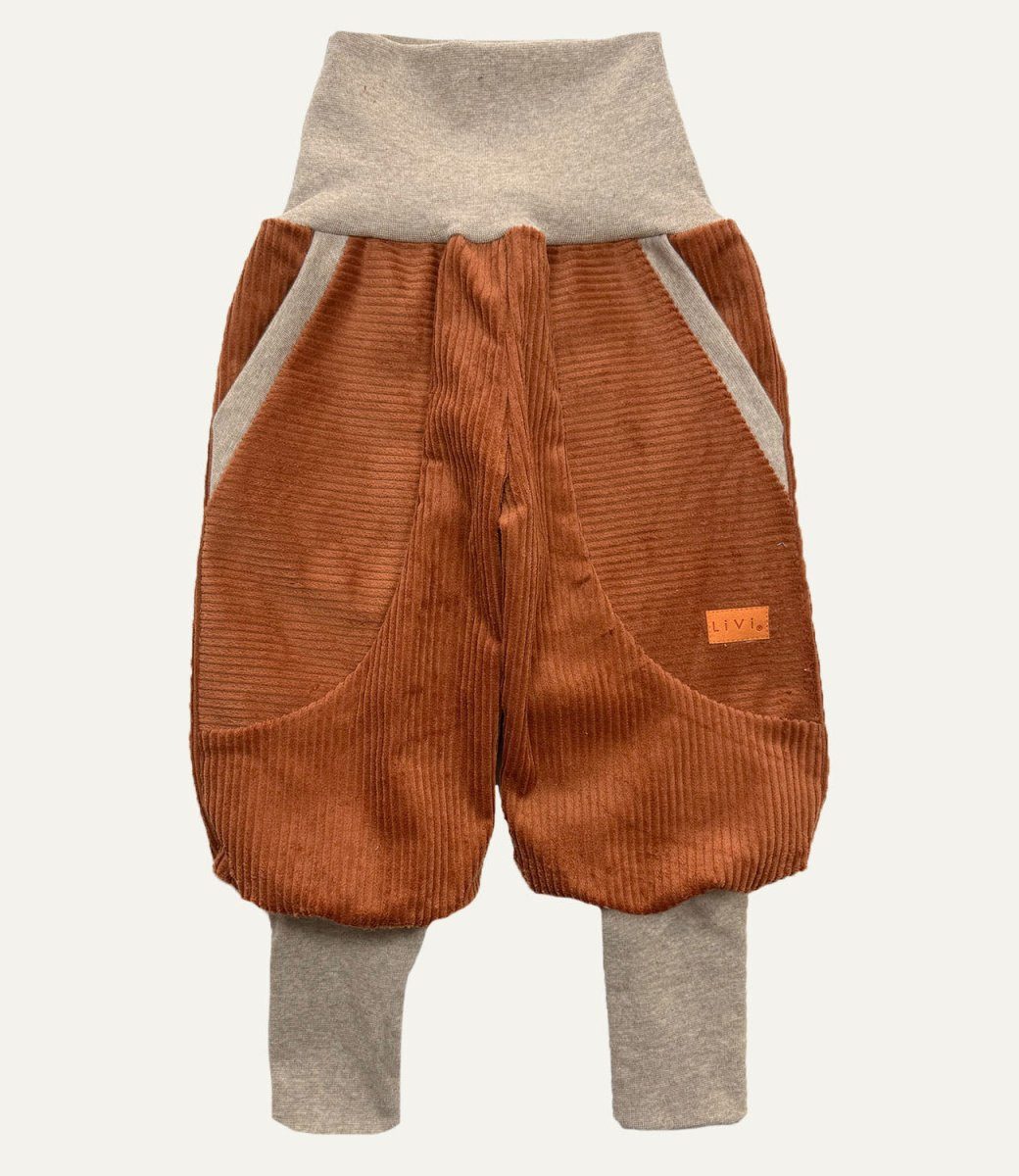 LiVi BERLIN Leinenhose JOGGER BREITCORD ROST SAND