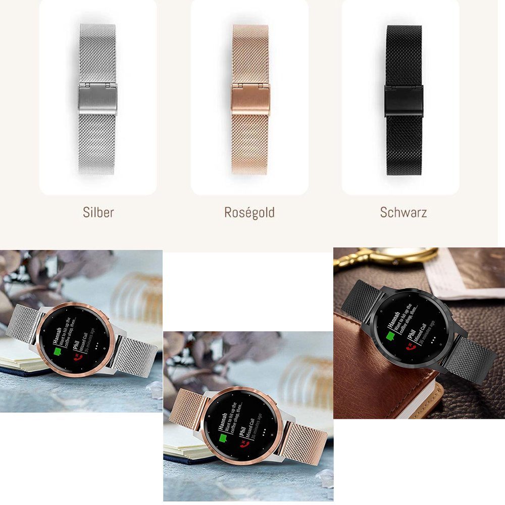 Smartwatch Armbänder Mesh Milanaise Ersatzband Roségold Uhrenarmband Mutoy Frauen 22mm Metallarmband Uhrenarmbänder Ersatzarmband, für für Damen Zubehör Männer Herren,