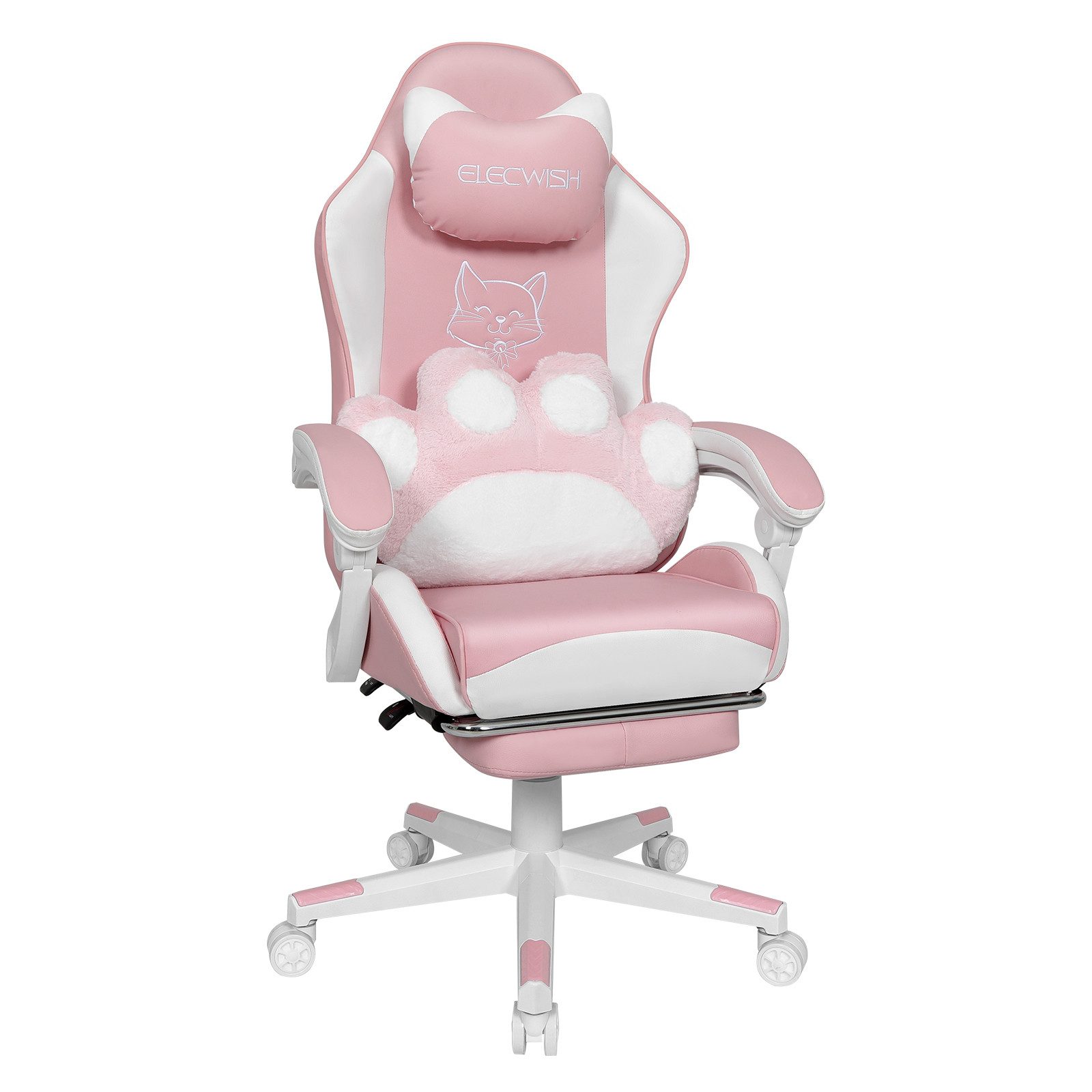 Puluomis Gaming-Stuhl Bürostuhl Ergonomisch mit Katzenpfote Lendenkissen un günstig online kaufen