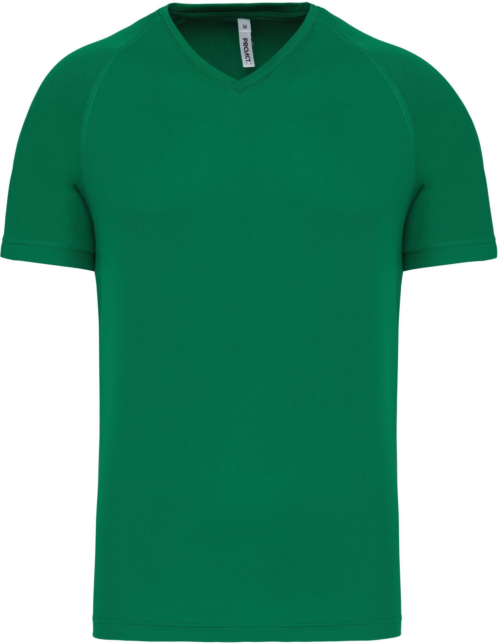 Trainingsshirt Herren Kurzarm-Sportshirt mit V-Ausschnitt