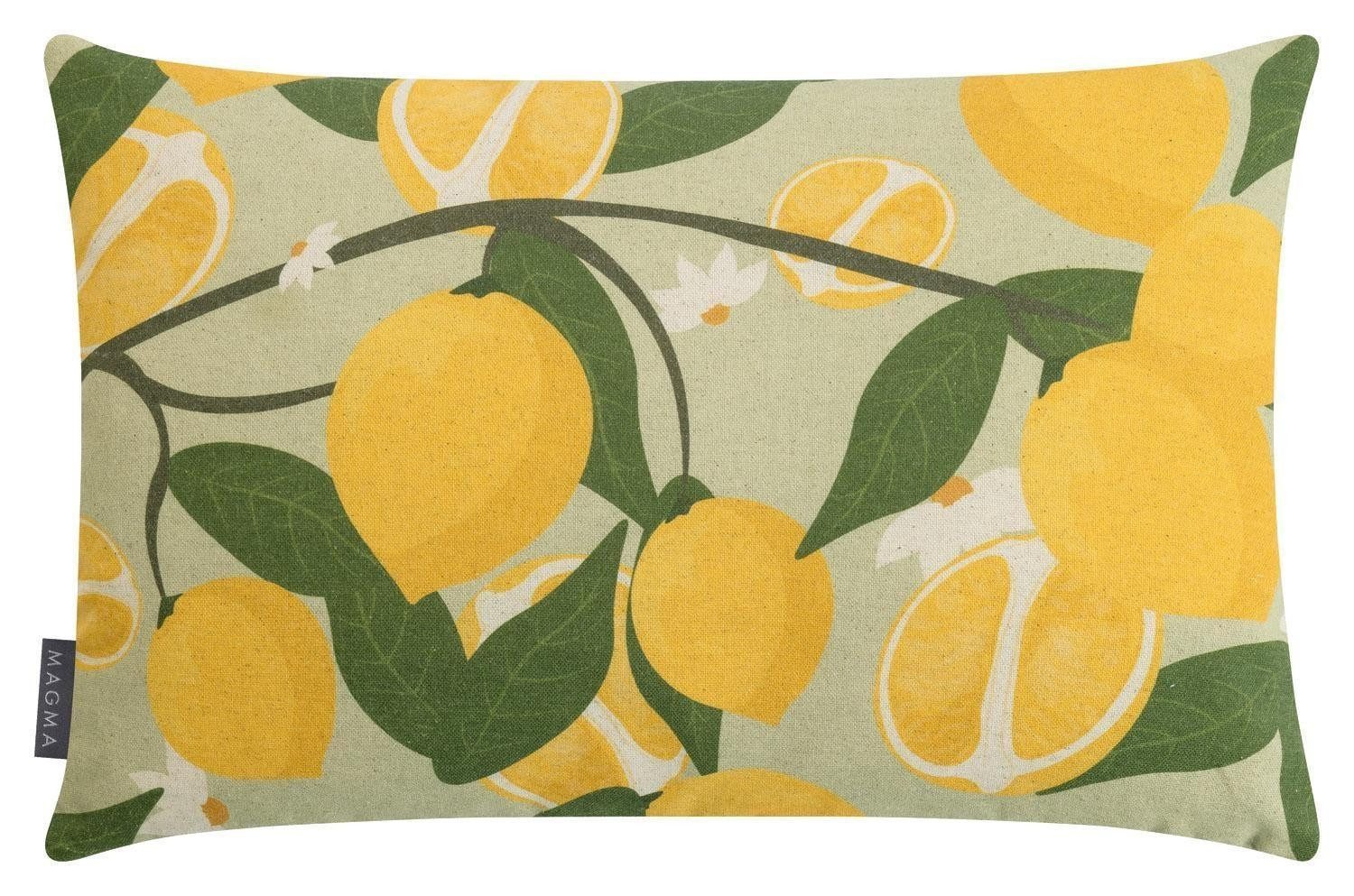 Magma Heimtex Kissenhülle CITRON, 60 x 40 cm, Gelb, Grün, Baumwolle, Leinen, (1 Stück), mit Reißverschluss