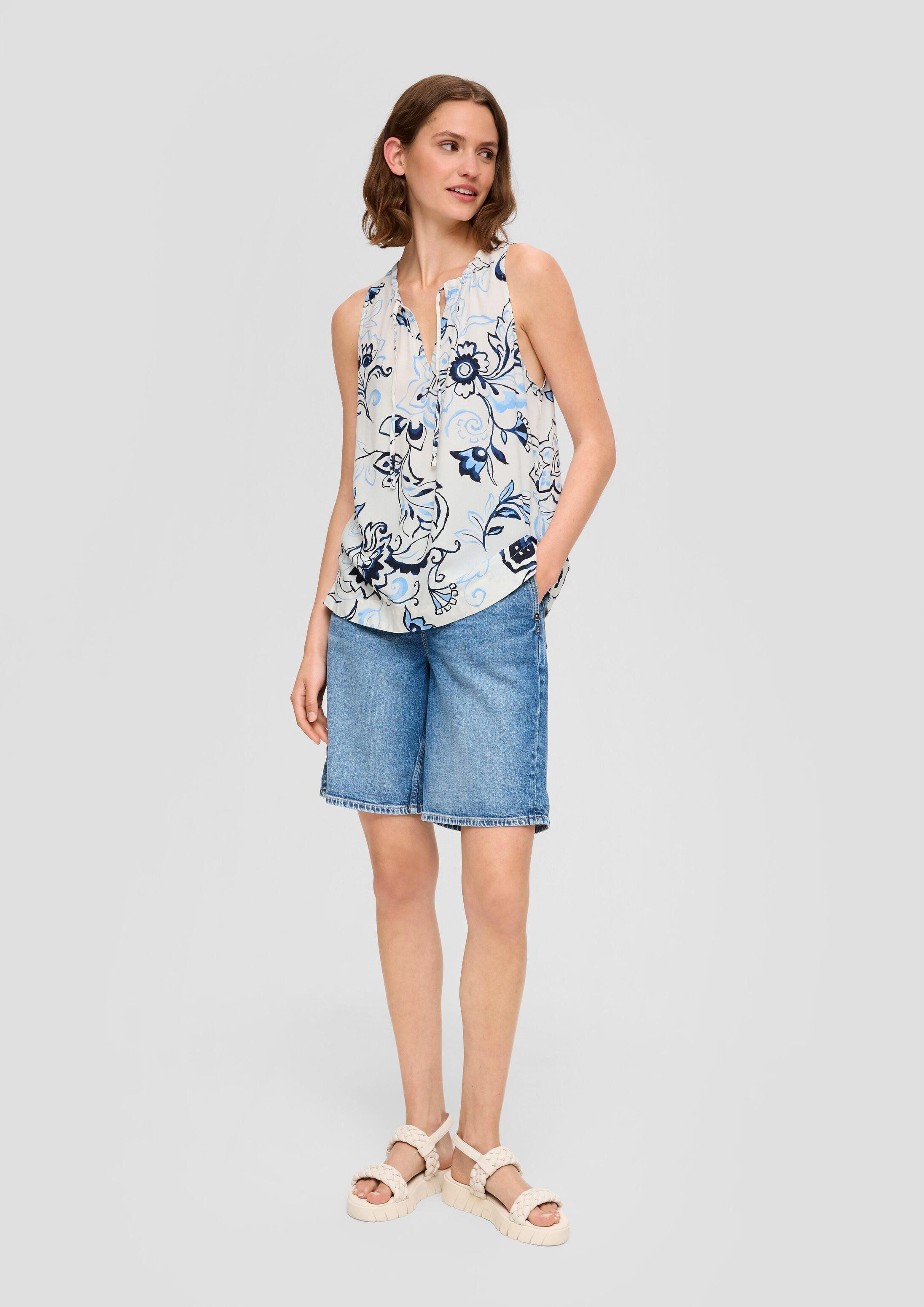 s.Oliver Blusentop Bluse Blusenshirt aus Viskose mit All-over-Print