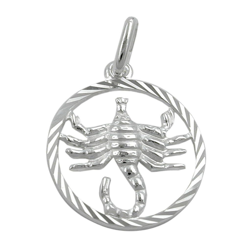 unbespielt Sternzeichenanhänger Kettenanhänger Anhänger und Silber 925 für Herren 15 Sternzeichen mm Damen Schmuckbox, Skorpion kleiner Silberschmuck inkl