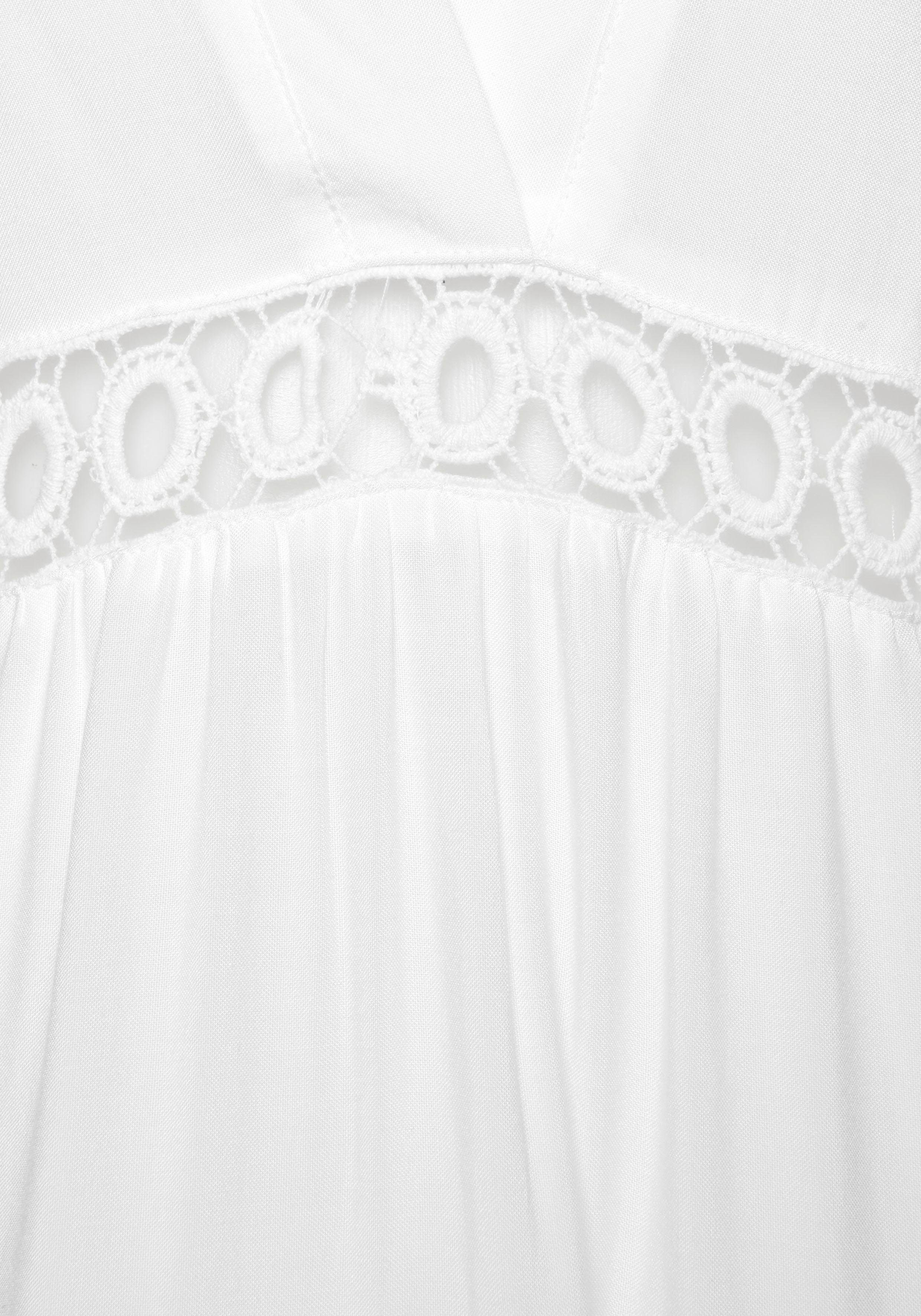 LASCANA Longbluse in weiter Form mit Spitzeneinsätzen Tunika in A-Form, lockeres Blusenkleid, elegantes Strandkleid – Bild 5 von 5