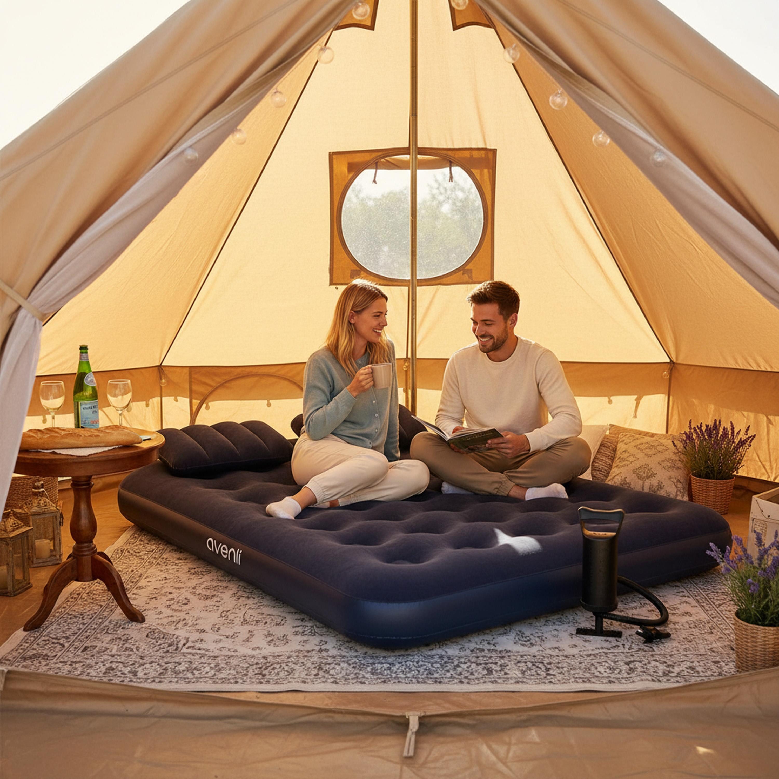 Avenli Luftbett Luftmatratze Camping 191x137x22cm mit Pumpe, (Gästebett Mat günstig online kaufen