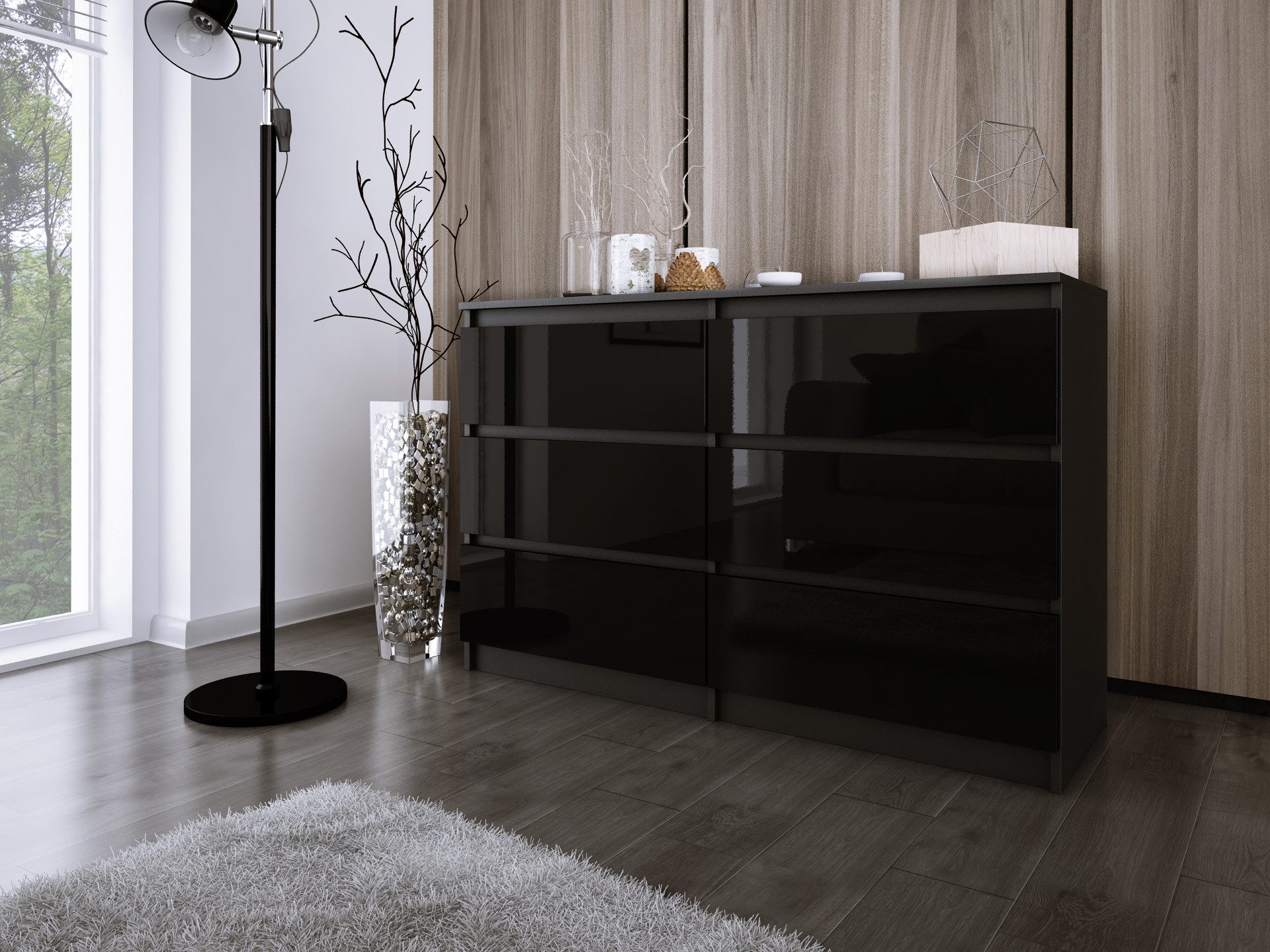 Faizee Möbel Schubkastenkommode Kommode ZOE 6 Schubladen - Modernes Design für Ihre Wohnräume