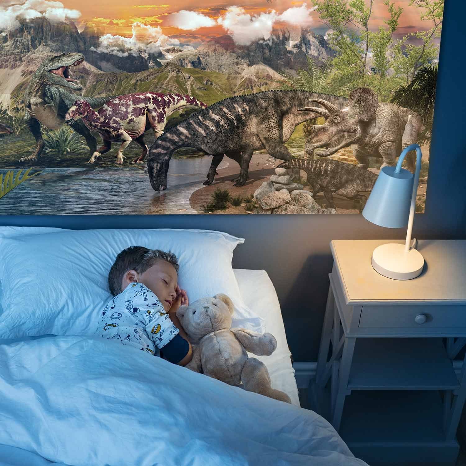 Goods+Gadgets Poster Dinosaurier Kunstdruck, Seenlandschaft (Dino günstig online kaufen
