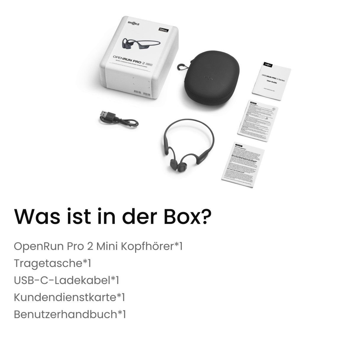 Shokz OpenRun Pro 2 Mini Schwarz Bluetooth-Kopfhörer