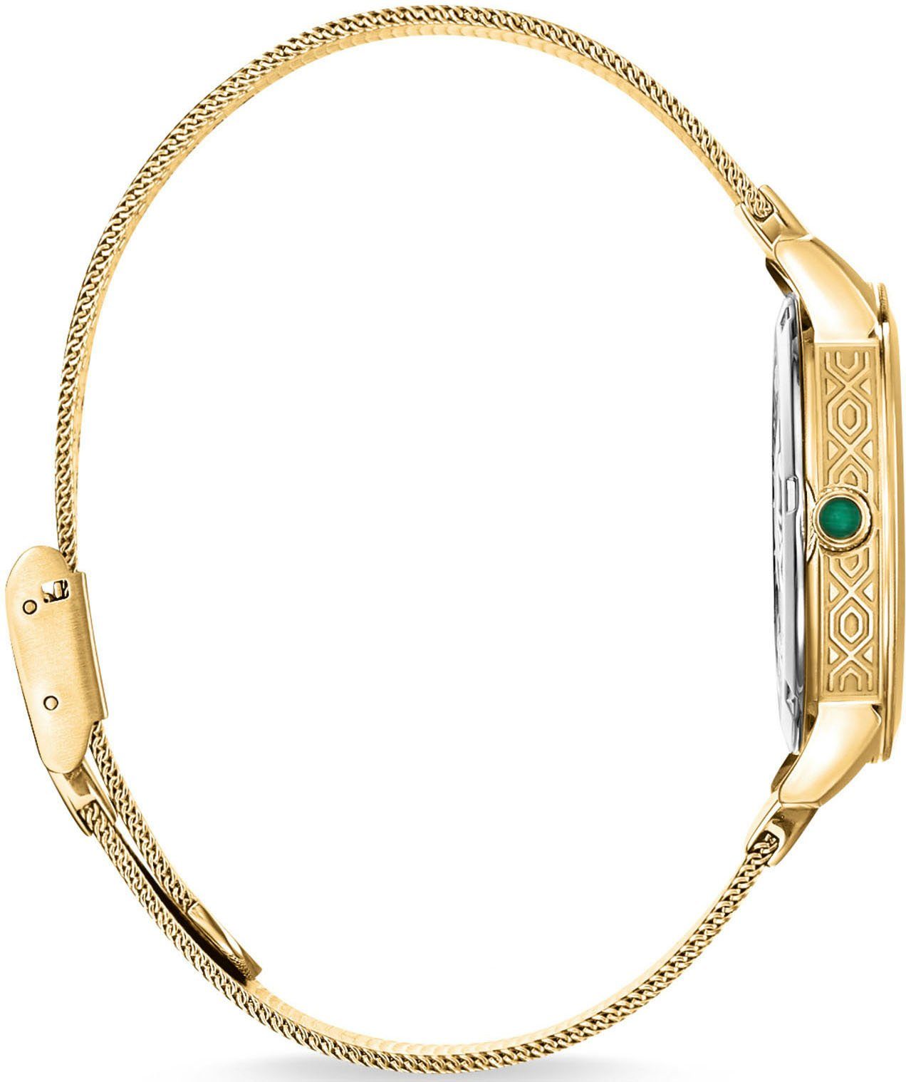 THOMAS SABO Quarzuhr GARDEN SPIRIT WA0365-264-211-33 MM, Armbanduhr, Damenuhr, Zifferblatt aus Malachit, Edelstahlarmband