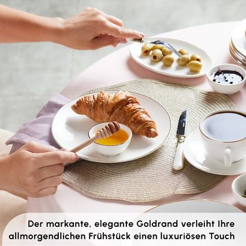 Karaca Geschirr-Set Marcelo Gold Frühstücksset für 6 Personen – 26-teiliges Geschirrset