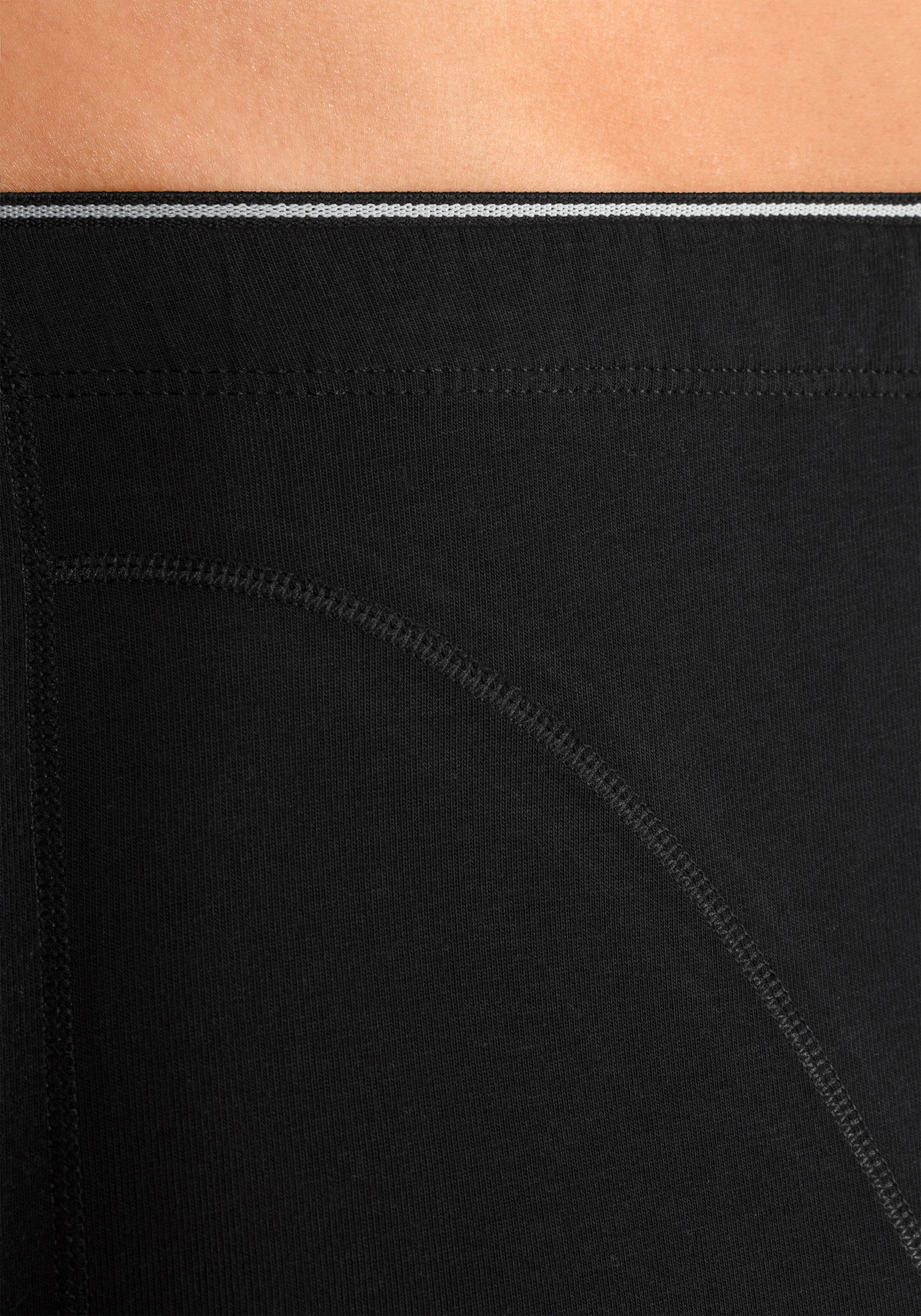 Schiesser Lange Unterhose mit Overlocknähten schwarz