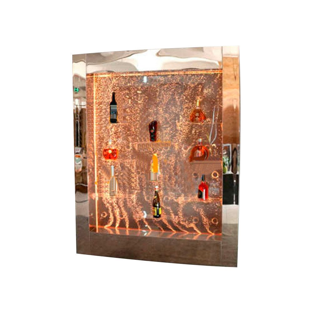 Barschrank LED Wasser Wand Regal Bar Einrichtung Ausgefallene Regale Schrank Glas