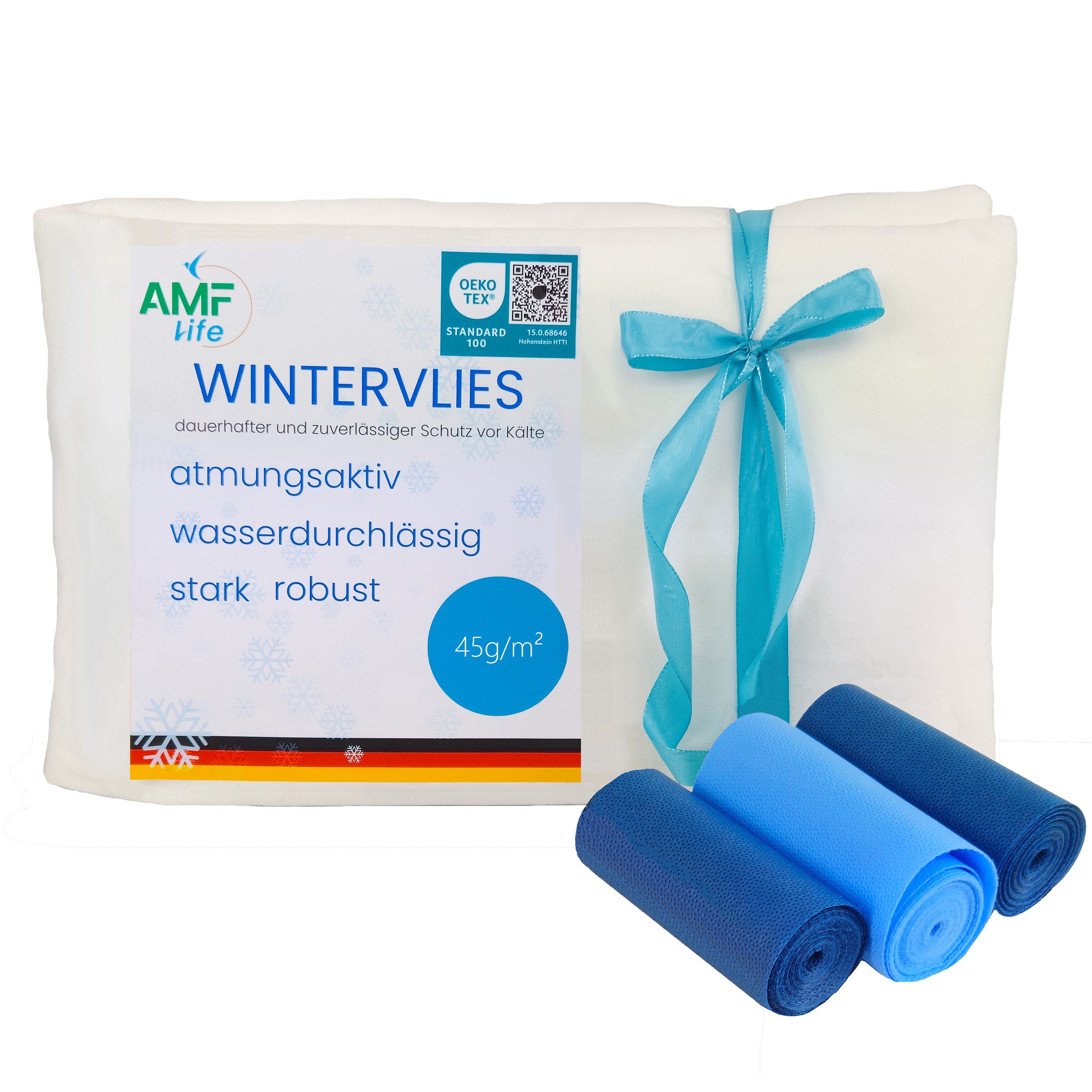 AMF Life Winterschutzvlies AMF Life Wintervlies 120g/m² inkl. Band Frostschutz für Pflanzen
