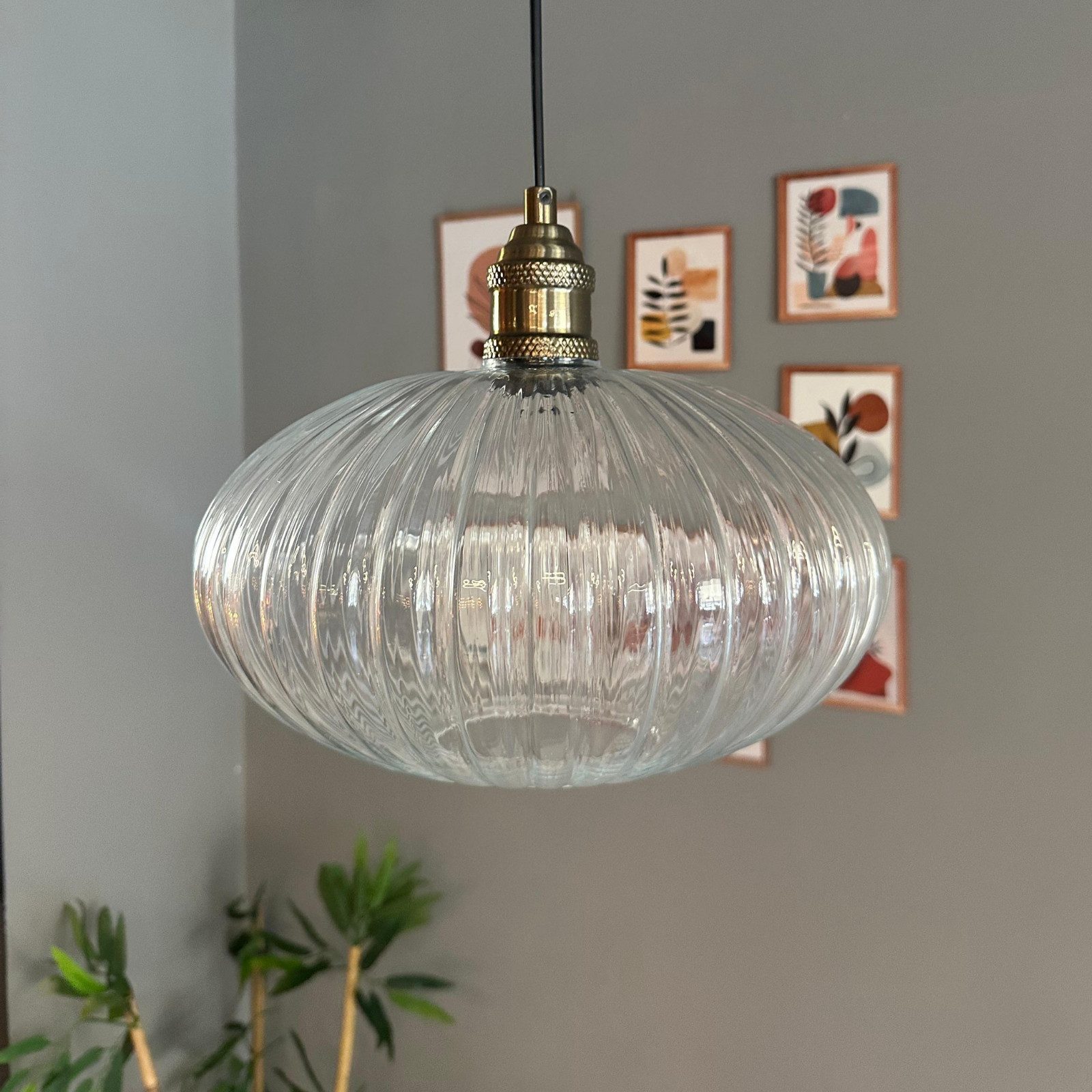 Bamyum Pendelleuchte Elegant Glas-Kronleuchter Hängelampe Restaurant Halle günstig online kaufen