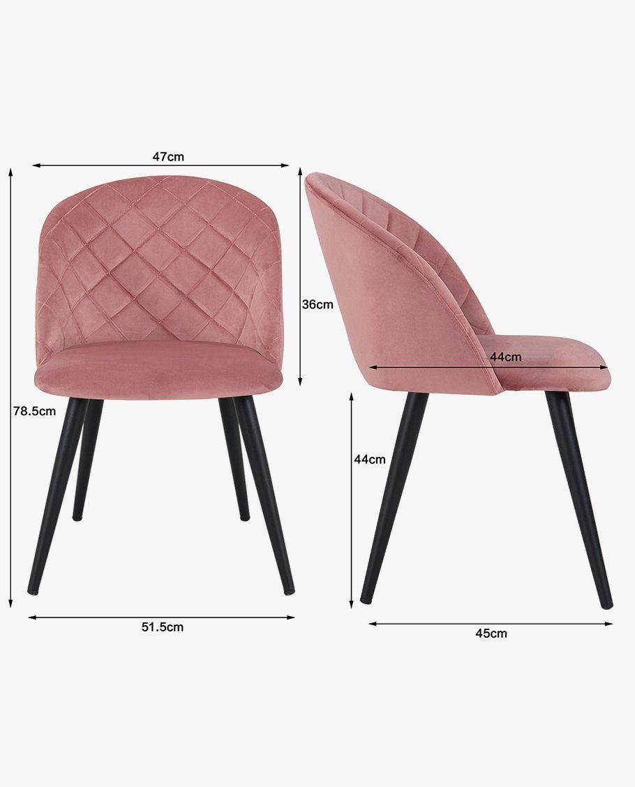 Duhome Esszimmerstuhl (8052B), 2er Set Esszimmerstuhl aus Stoff Samt Stuhl günstig online kaufen