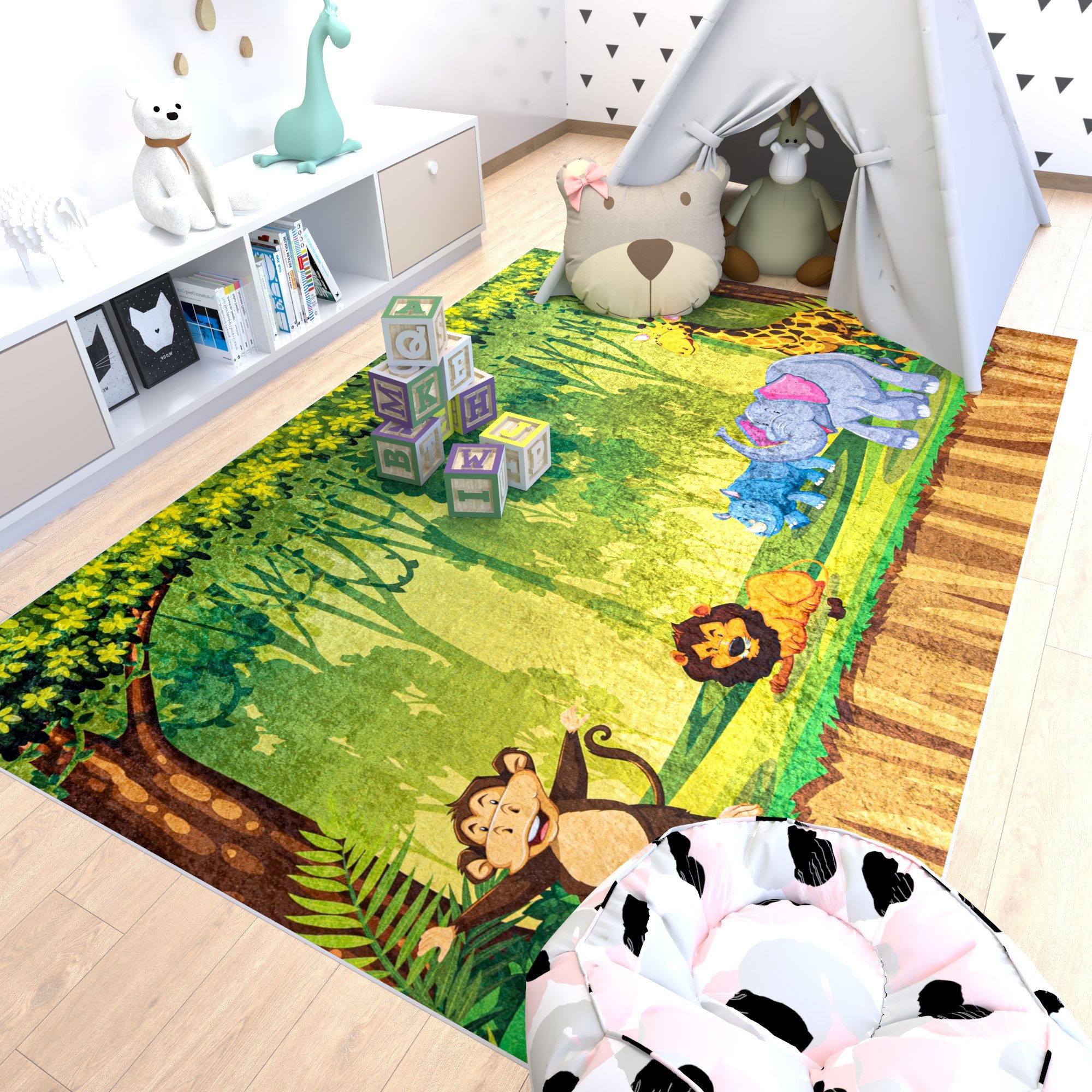 Mazovia Kinderteppich Kinderteppich Zoo Kinderzimmer, 80 günstig online kaufen