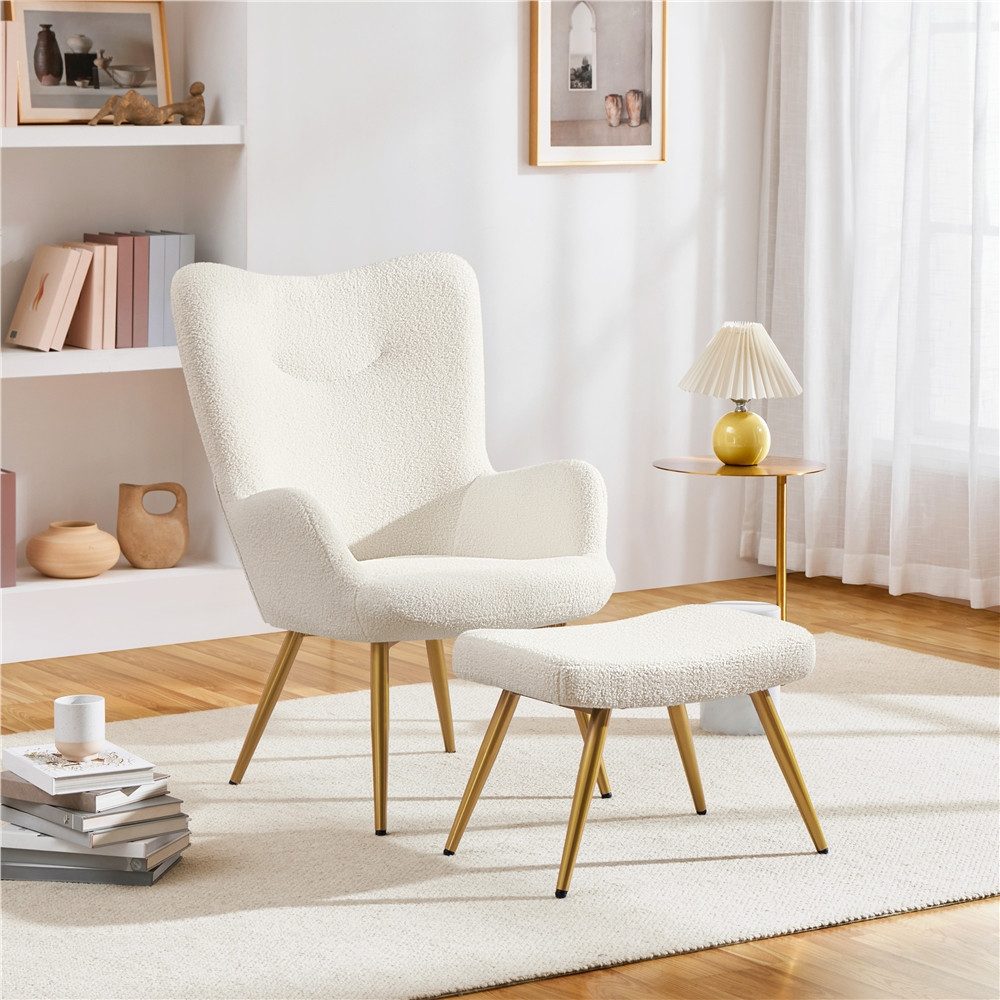 Yaheetech Relaxsessel Ohrensessel mit Hocker, Loungesessel mit Klappbarer R günstig online kaufen