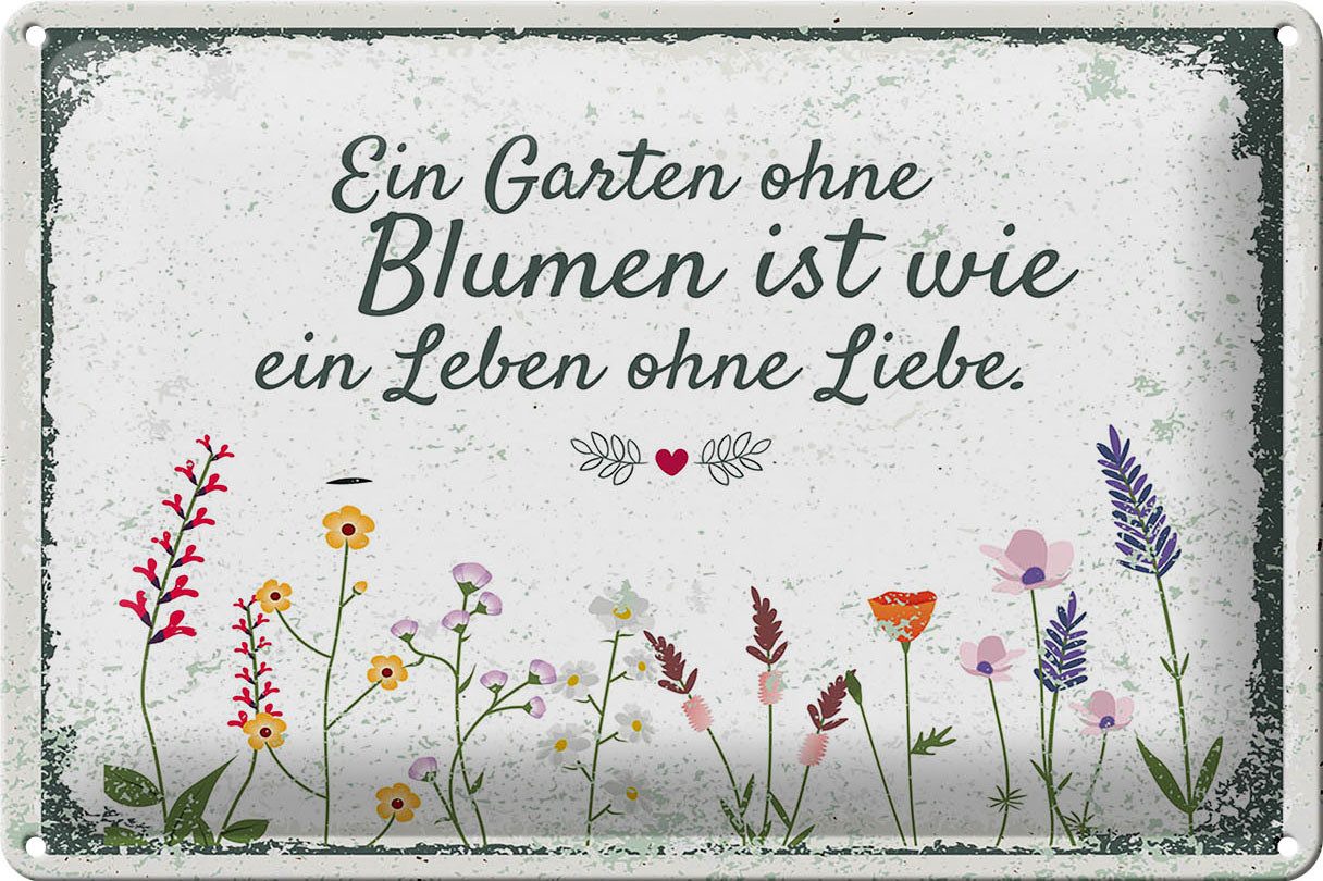 Hebold Metallschild Schild Blech 30x20cm - Made in Germany - Spruch - Garte günstig online kaufen