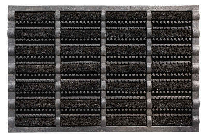 Fußmatte MUDBUSTER, Schwarz, 60 x 40 cm Kokos, Gummi, HAMAT, rechteckig, Höhe: 2,5 mm, hohe Reinigungskraft